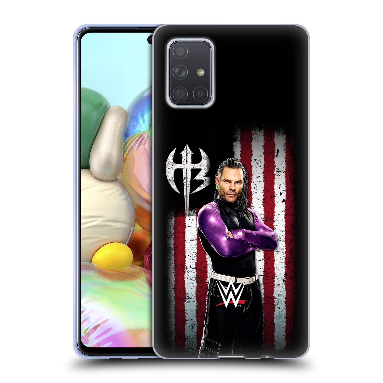 WWE Jeff Hardy American Flag Samsung Galaxy A71 Case | Officially Licensed Soft Gel Phone Cover for Protection & Style | Perfect for Wrestling Fans & Daily Use