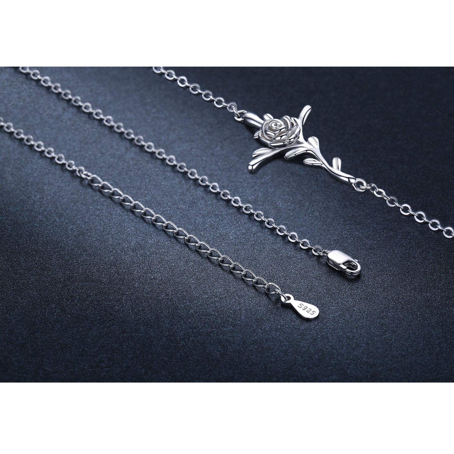 CUOKA MIRACLE Cross Rose Charm Bracelet - S925 Sterling Silver Rose Flower Crucifix Bracelet for Women & Teens - Elegant Religious Jewelry Gift for Easter, Baptism & Church Occasions