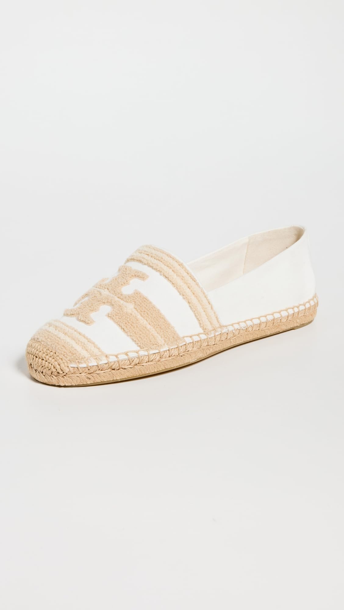 Tory Burch Women's Double T Logo Espadrille Flats - Comfortable Casual Summer Shoes for Beach, Vacation & Everyday Wear