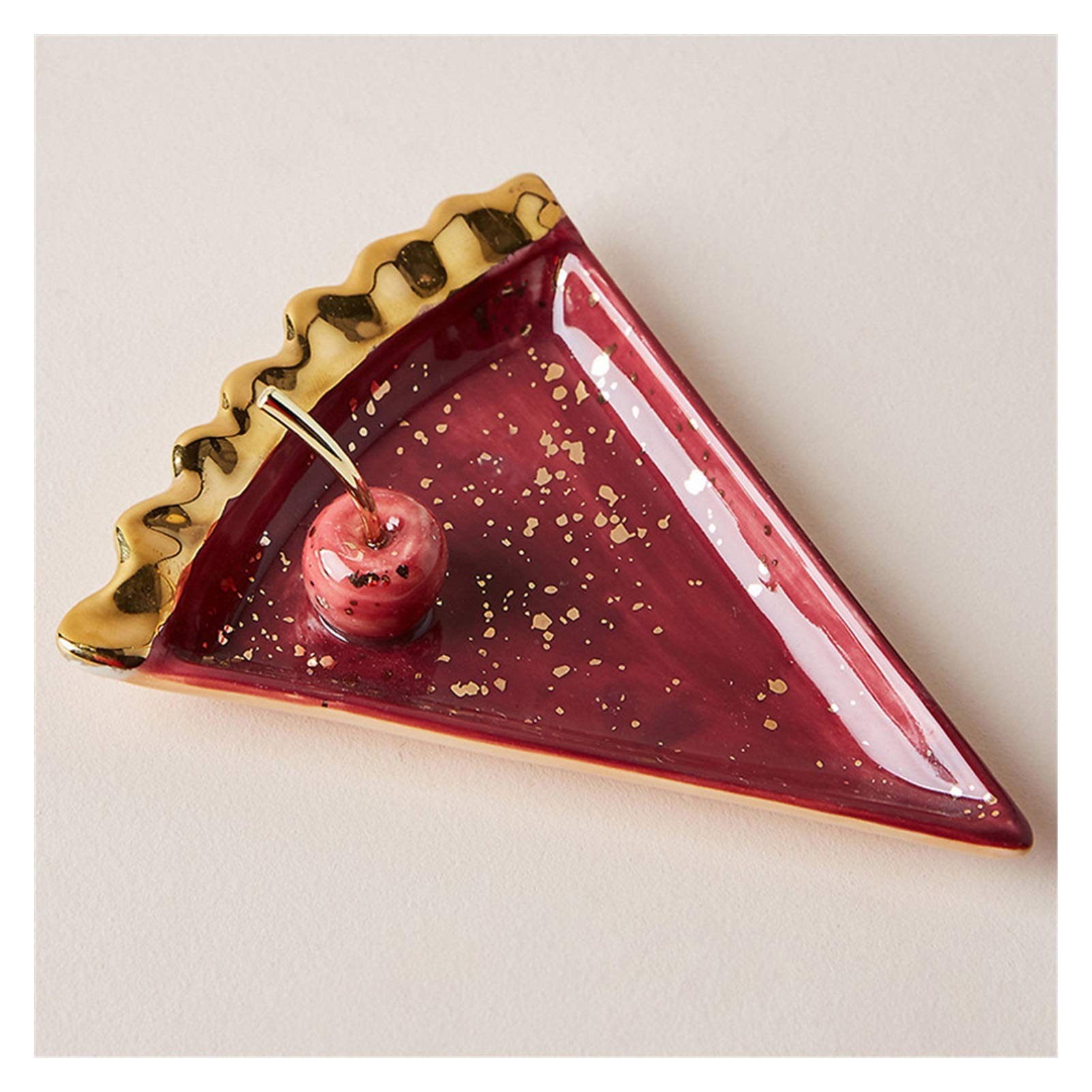 Nordic Ceramic Jewelry Dish - Watermelon & Apple Design Small Plate for Earrings, Necklace, Ring Storage | Elegant Home Decor & Gift Idea for Women | Perfect for Vanity, Dresser, Bathroom Countertop Organization