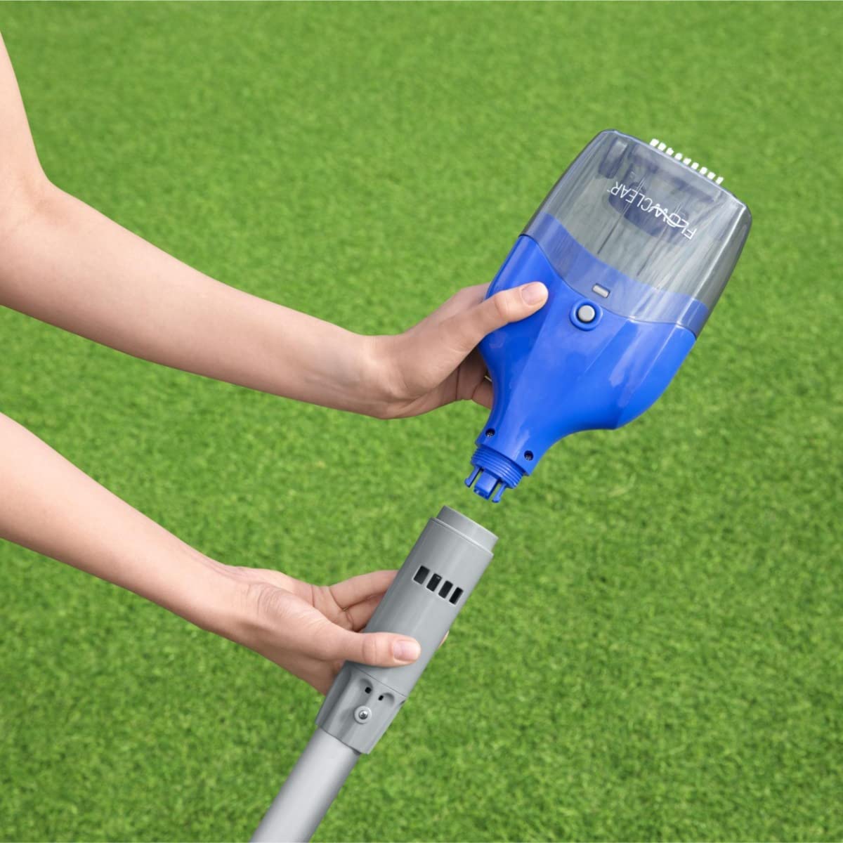 Bestway Aquatech Cordless Pool Vacuum Cleaner - Lightweight Adjustable Automatic Pool Cleaner for Inground & Above Ground Pools - Efficient Spa & Swimming Pool Maintenance Equipment (Grey & Blue) - Perfect for Backyard, Vacation Homes & Commercial Pools