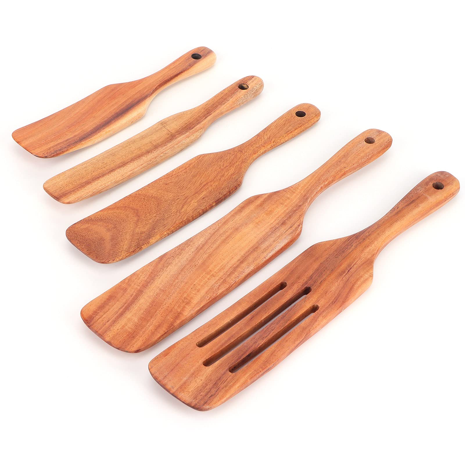 Premium Teak Wooden Spatula for Cooking - Natural Kitchen Utensil for Steak, Butter & Stirring | Durable & Eco-Friendly Cooking Tool for Home Chefs & Professional Kitchens | Perfect for Sauteing, Flipping & Serving Dishes