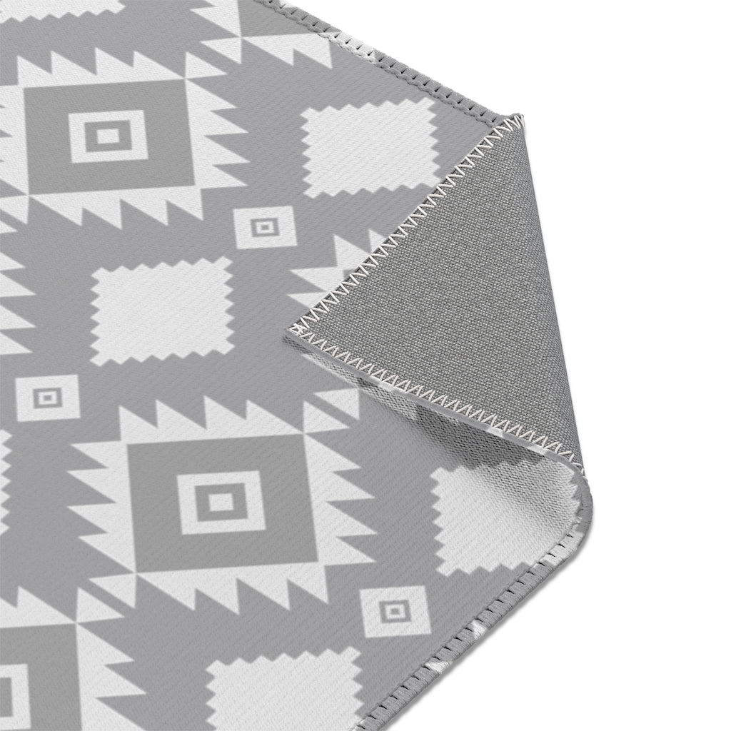 Southwestern Area Rug in Shades of Gray - Boho Chic Home Decor for Living Room, Bedroom & Office