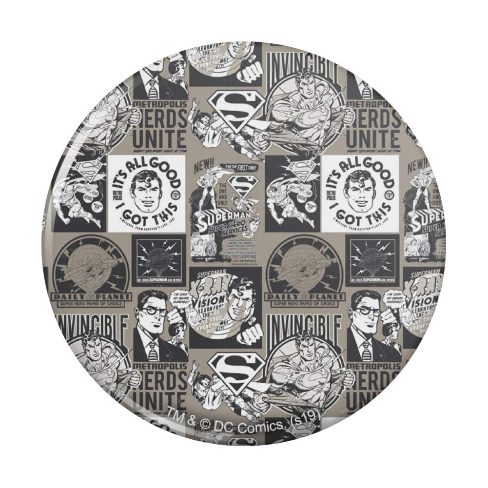 Superman Grey Pattern Fridge Magnet for Kitchen - Decorative Button Magnet for Refrigerator, Office & Home Use - Perfect for Holding Notes, Photos & Reminders