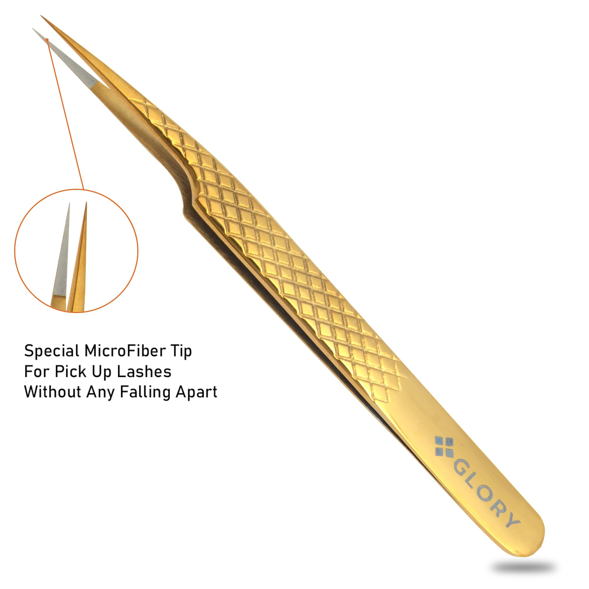 Premium 45 Degree & Straight Eyelash Extension Tweezers Set - 2 Pcs Japanese Stainless Steel Fiber Tip Lash Tweezers for Volume & Classic Extensions - Perfect for Salon Professionals & DIY Lash Artists at Home