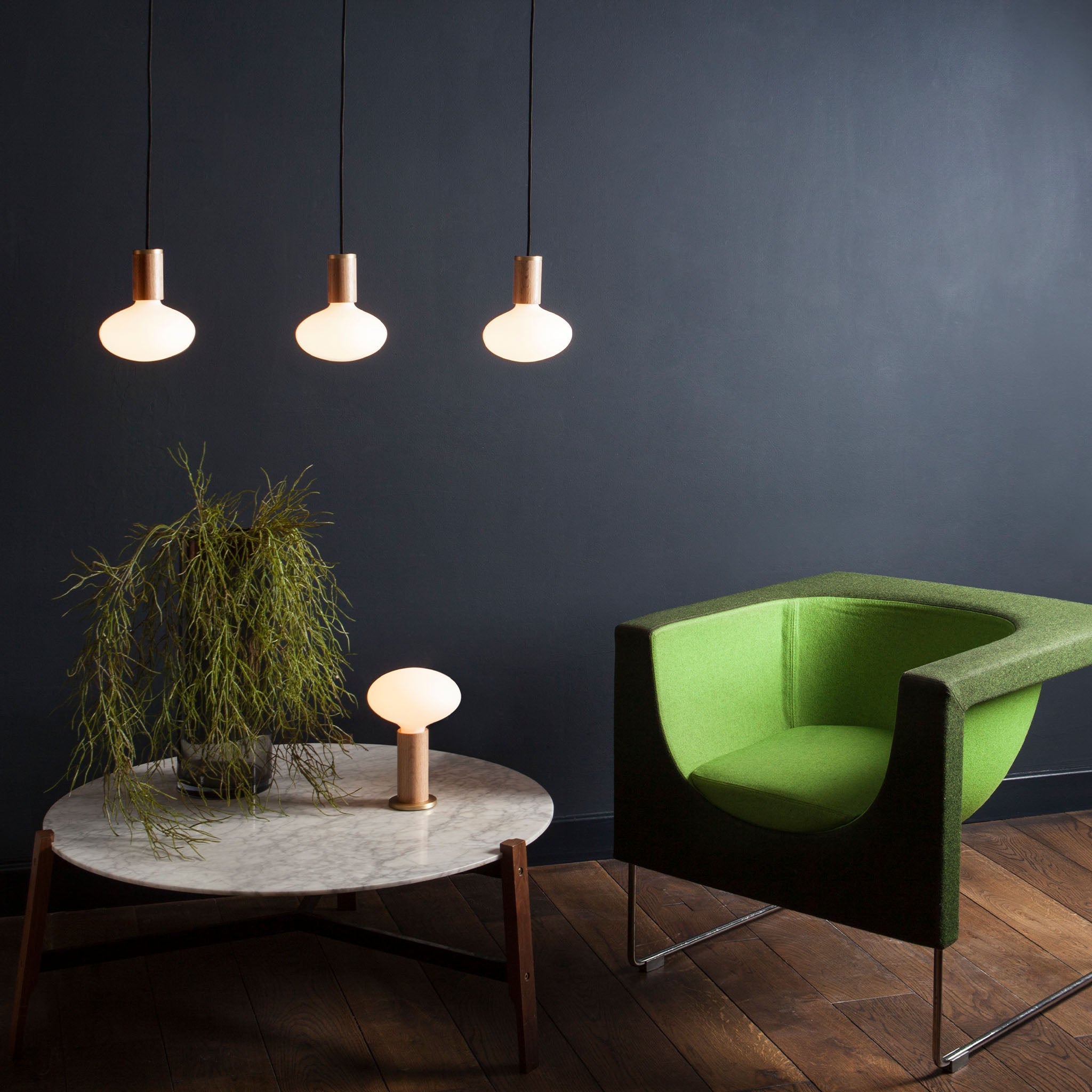 Modern Oak Oval Pendant Light - Handcrafted Wood Ceiling Fixture for Dining Room, Kitchen Island & Bedroom Lighting