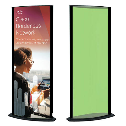 Convex Sign Holder Poster Stand - 22x56 Large Graphic Floor Stand for Retail Stores, Events & Trade Shows | Durable & Portable Advertising Display