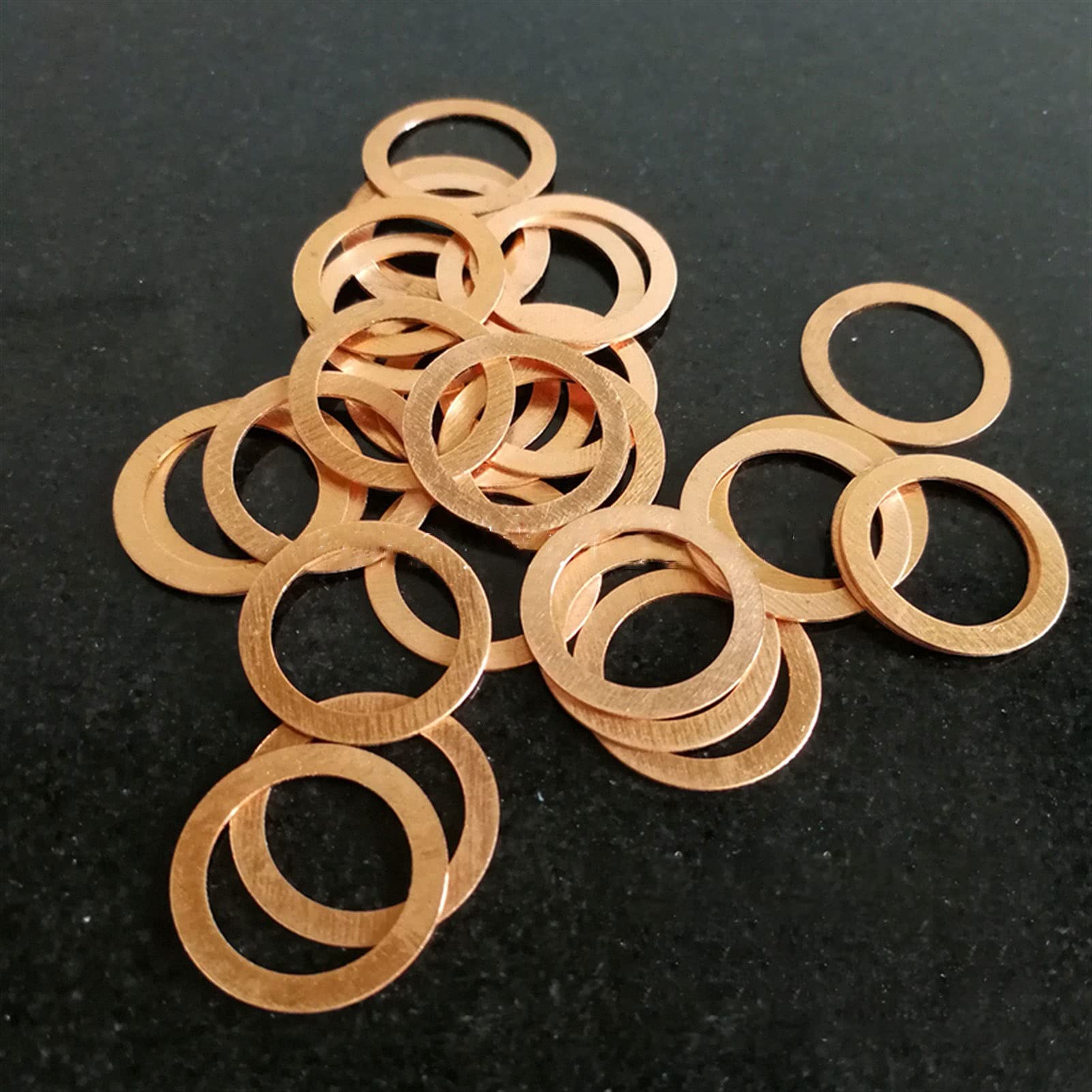 Premium M4 Copper Flat Washer Sealing Gasket - 4mm Inner Diameter, 12.5mm OD, 1mm Thick (20pcs) - Red Copper Round Washer for Bolts & Screws - Ideal for Plumbing, Automotive, and Machinery Applications