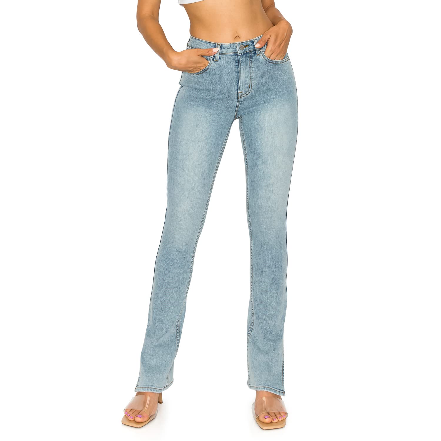 KHAKI & BLUE Women's High Waisted Stretch Denim Jeans - Comfortable Casual Pants for Everyday Wear | Perfect for Office, Shopping & Weekend Outings