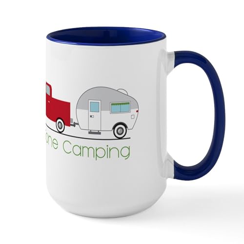 White/Navy Inside - Gone Camping Mugs