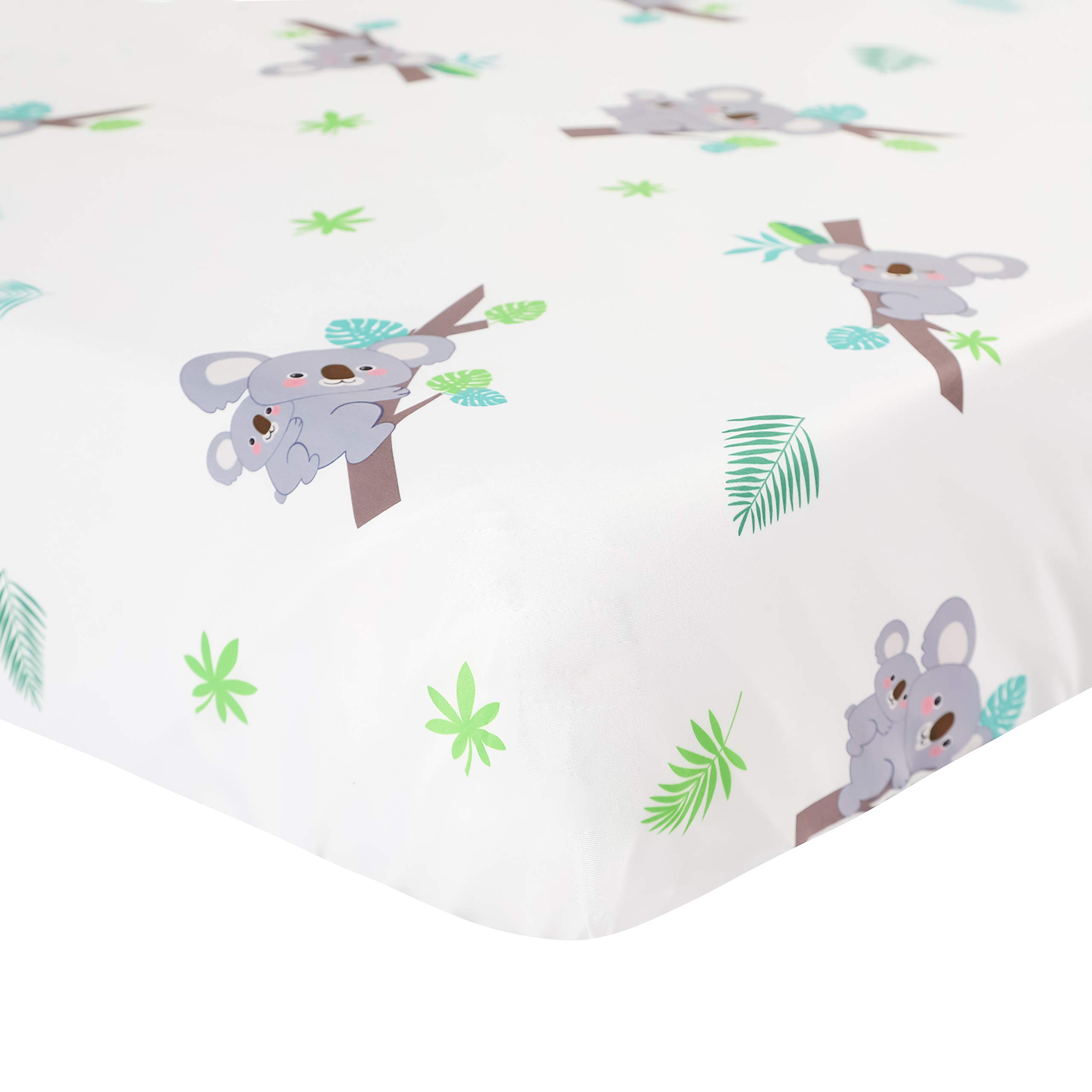 Premium Baby Koala Nursery Crib Bedding Set - 3 Piece Standard Size Crib Set in Soft Grey & Green | Unisex Nursery Bedding & Neutral Decor for Boys & Girls | Perfect for Newborns, Baby Showers & Gender-Neutral Nursery Themes