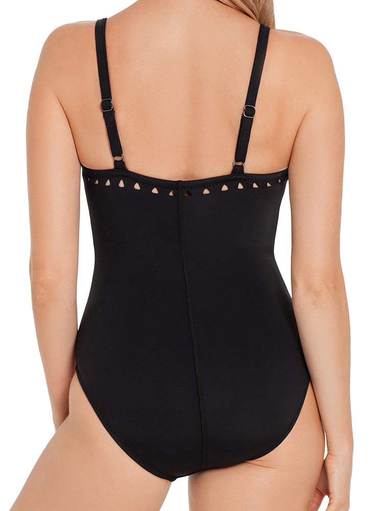 MagicSuit Solid Sutton One-Piece Swimsuit for Women - Size 8, Classic Black - Perfect for Beach Vacations, Pool Parties & Summer Getaways