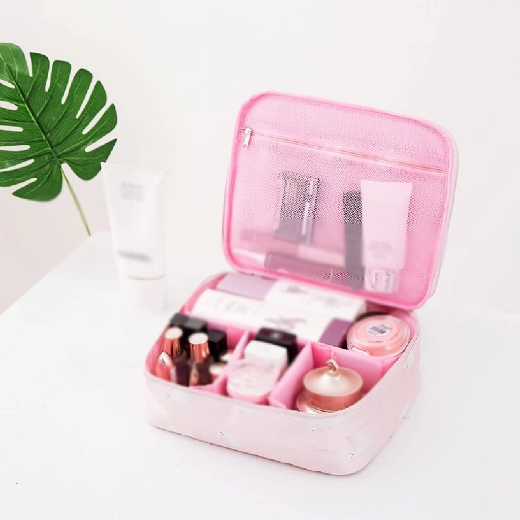 WALNUTA Oxford Fabric Women's Travel Cosmetic Bag - Waterproof Makeup Organizer with Multiple Pockets for Toiletries Storage | Perfect for Air Travel, Gym & Daily Use
