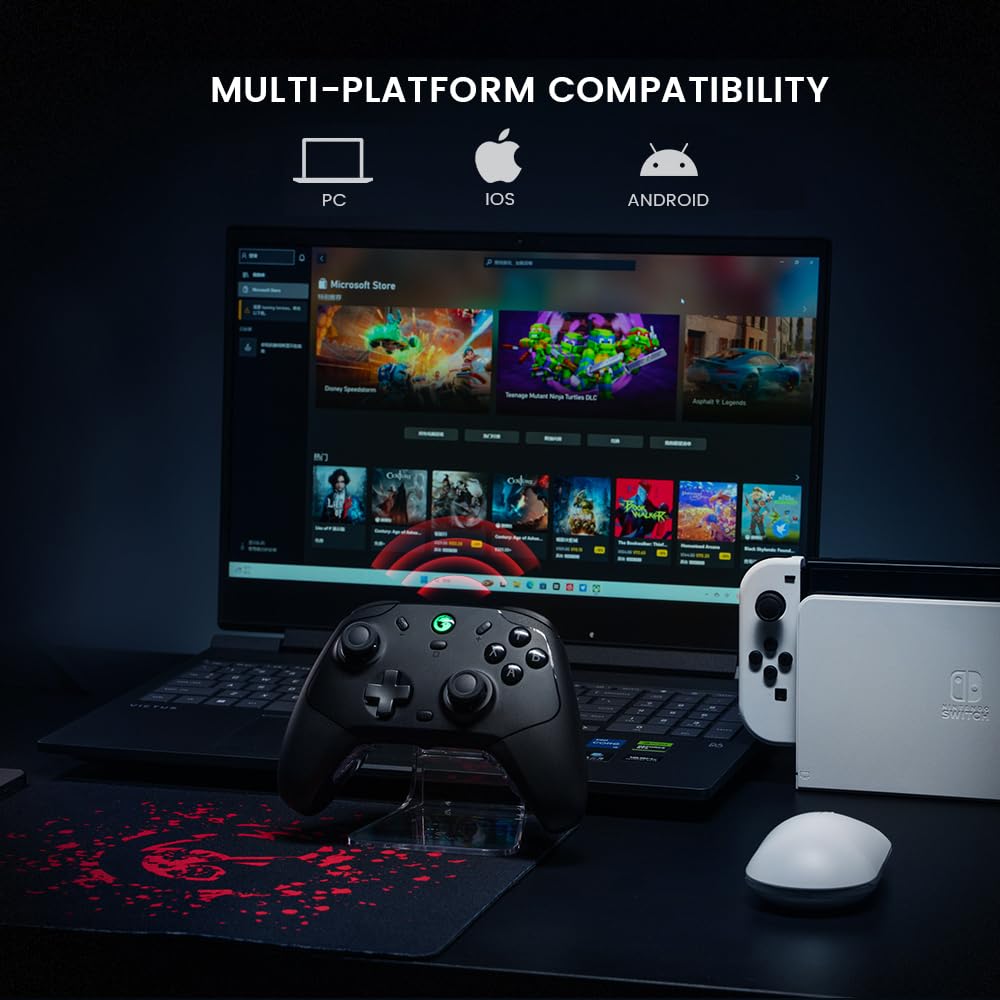GameSir T4 Cyclone Pro Wireless Gaming Controller for PC/Nintendo Switch/Switch Lite/Switch OLED - Hall Effect Joystick, Dual Vibration, Compatible with Android, iOS & Windows (Black) - Perfect for Cloud Gaming, Mobile Gaming & Console Gaming