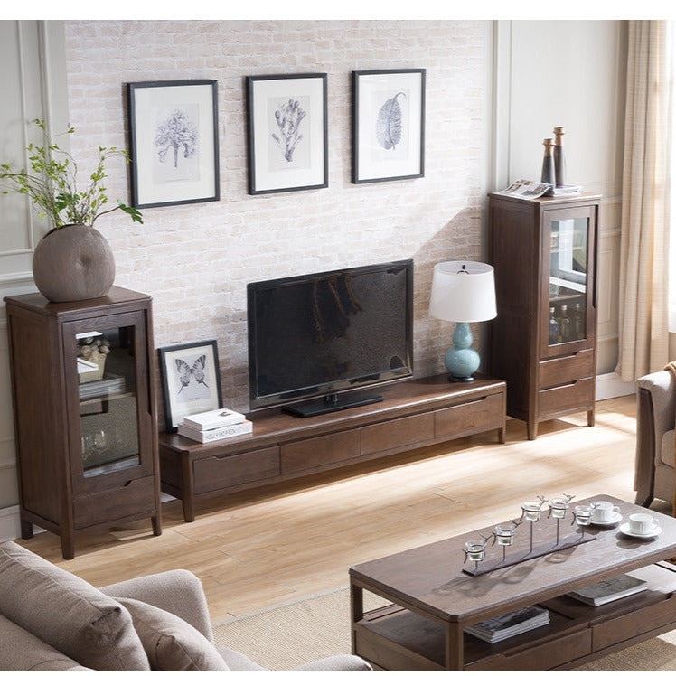 GEORGIA Sweden HILTON Solid Wood TV Stand with Storage - Modern Entertainment Center for Living Room, Bedroom & Home Theater