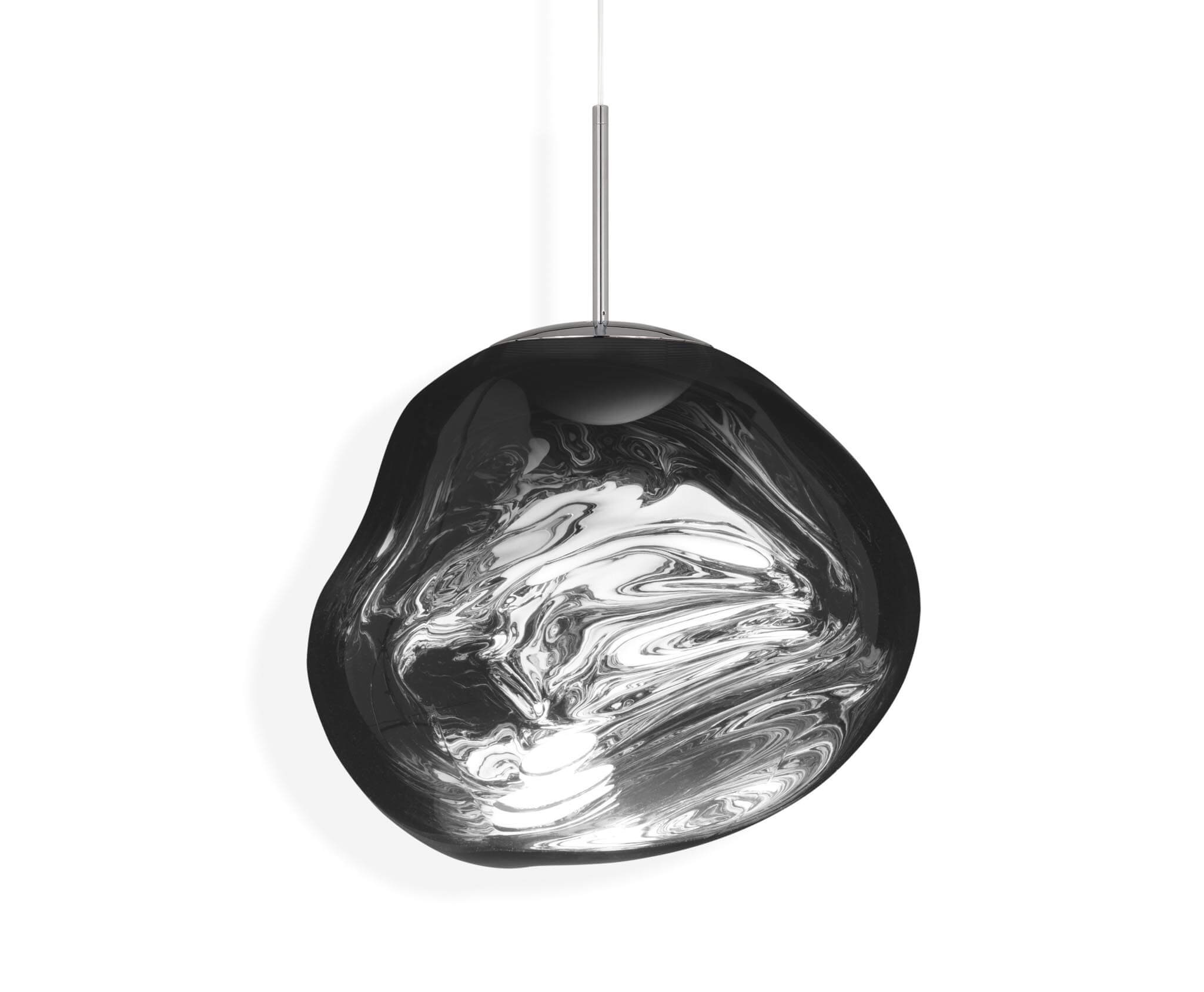 TOM DIXON Melt Pendant Light - Chrome LED Hanging Lamp 50cm for Modern Living Room, Dining Room & Bedroom Lighting