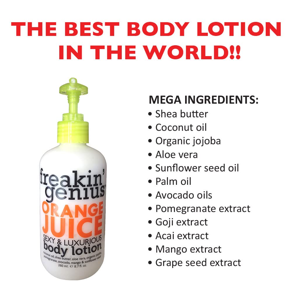 Best Luxurious Orange Juice Body Lotion 8OZ - Deep Hydration & Nourishing Skin Care - Perfect for Dry Skin & Daily Moisturizing Routine