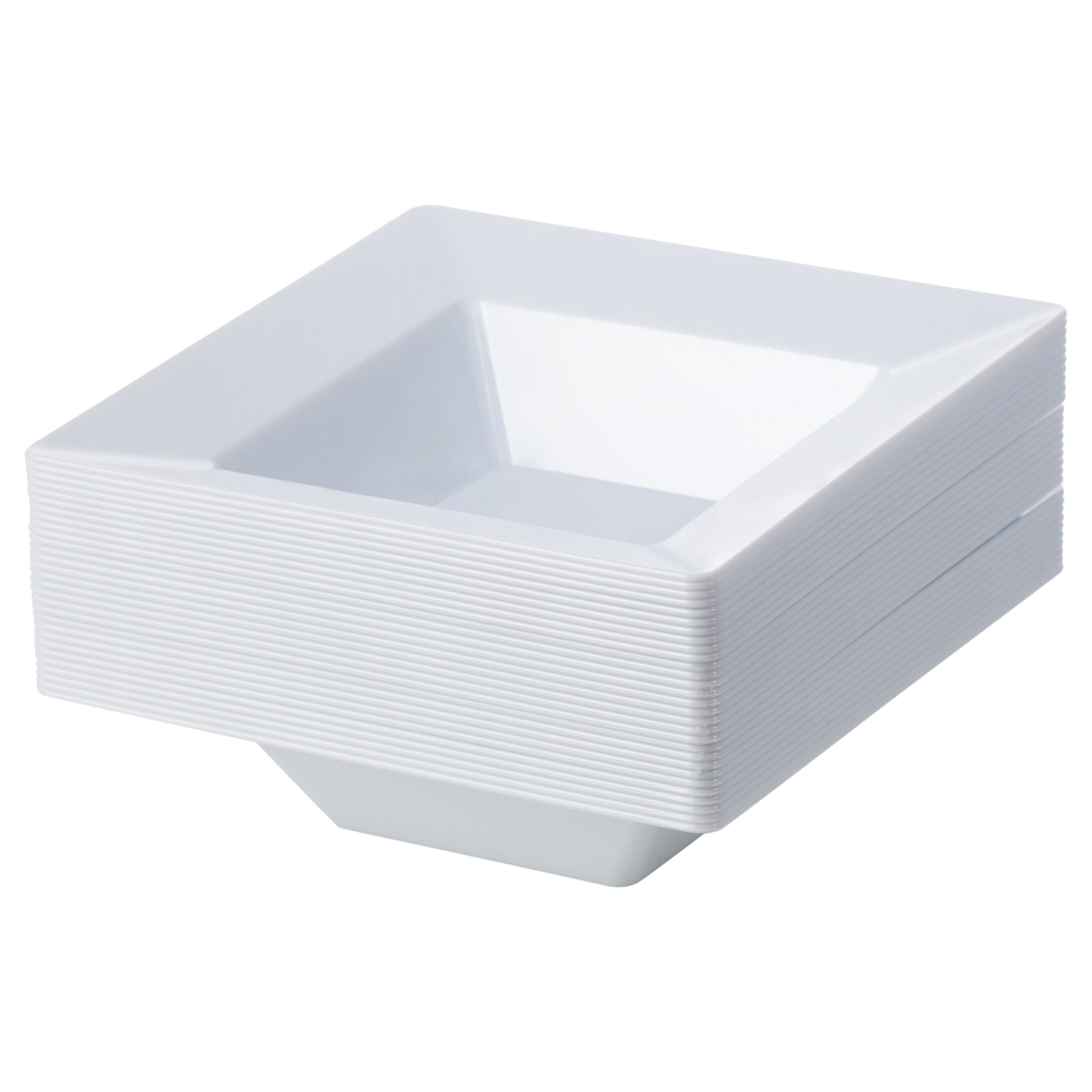 10 Pack White Square Plastic Plates - Durable & Elegant Disposable Dinnerware for Parties, Picnics, BBQs, and Everyday Use