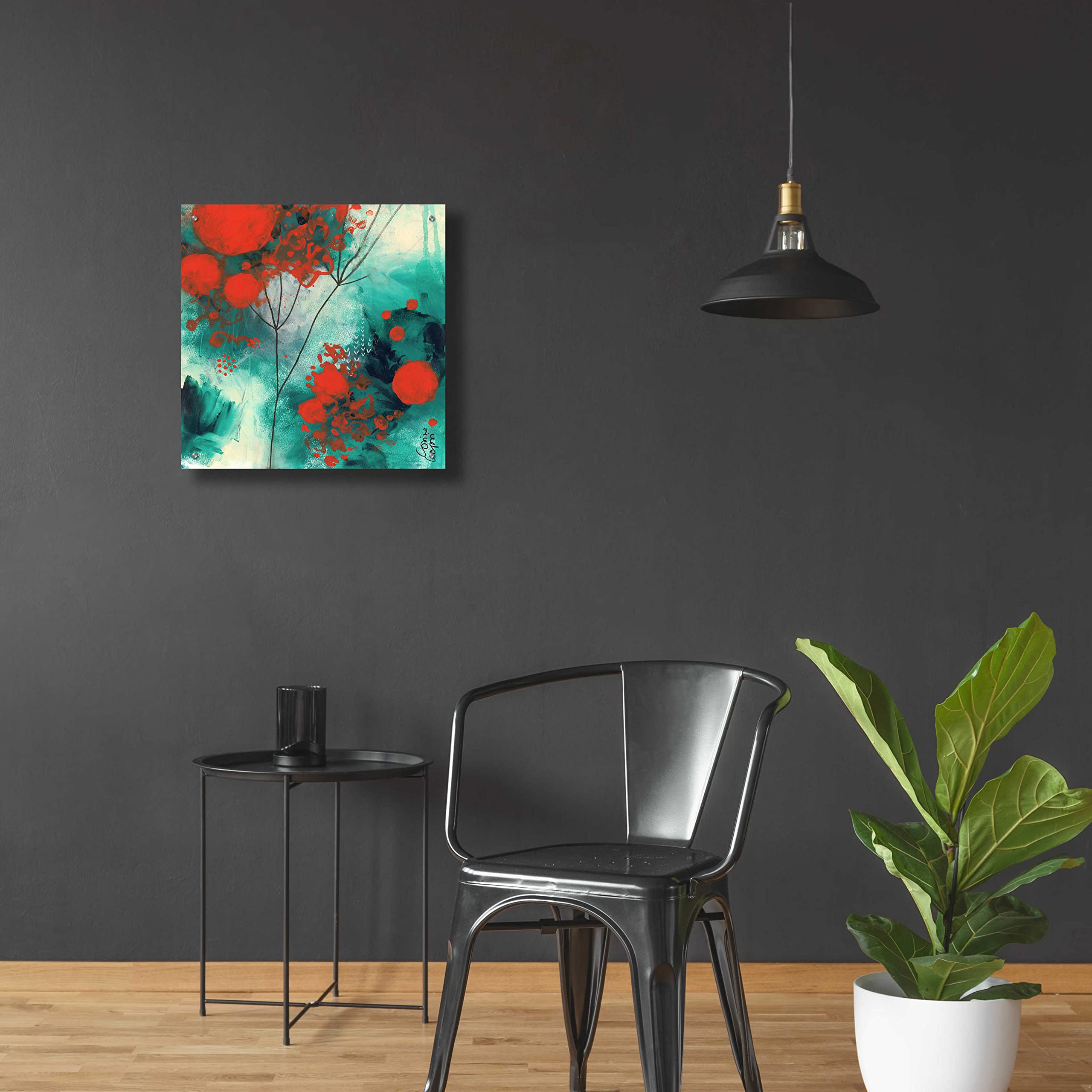 Corina Capri Winter Solstice Acrylic Glass Wall Art - 24x24 Inch Modern Abstract Painting for Living Room, Bedroom & Office Decor