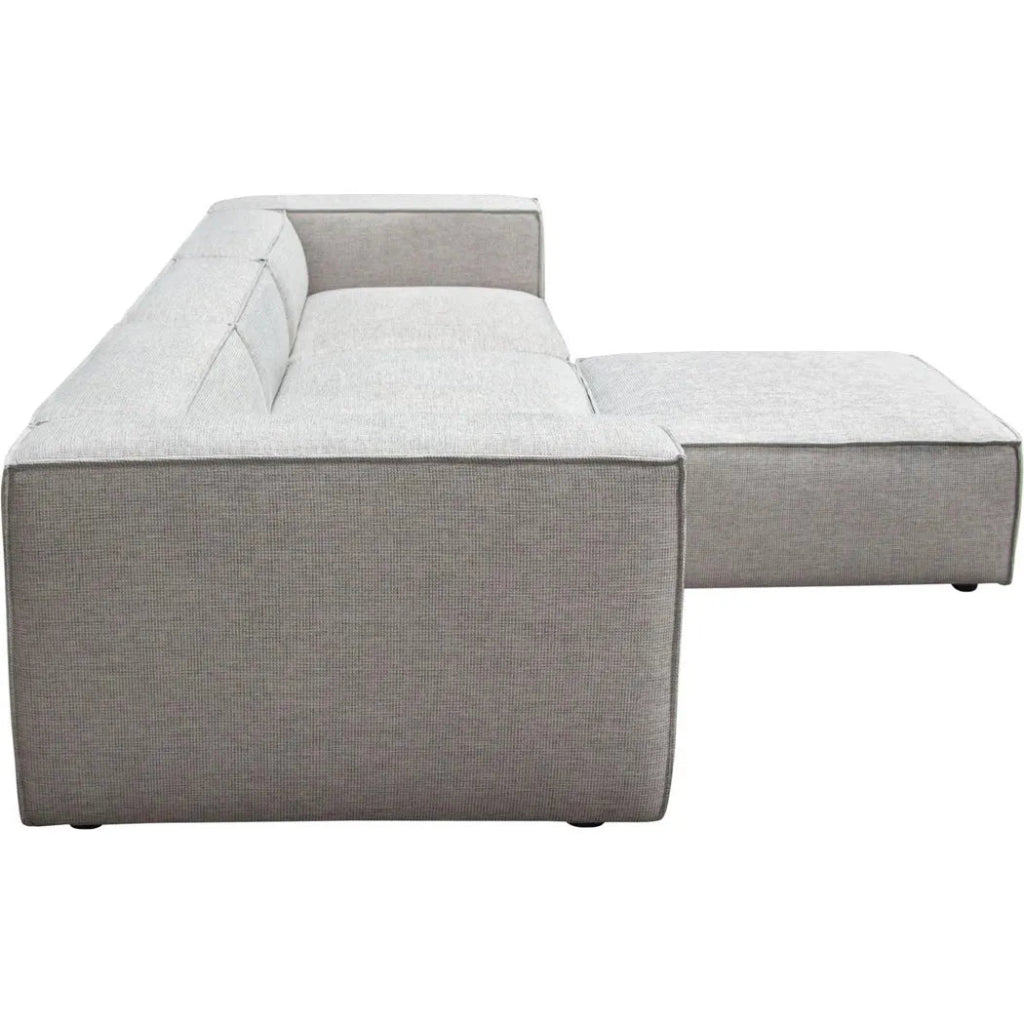 4-Piece Beige Low Back Sectional Sofa Set with Ottoman - Modern Living Room Furniture for Small Spaces & Cozy Home Decor