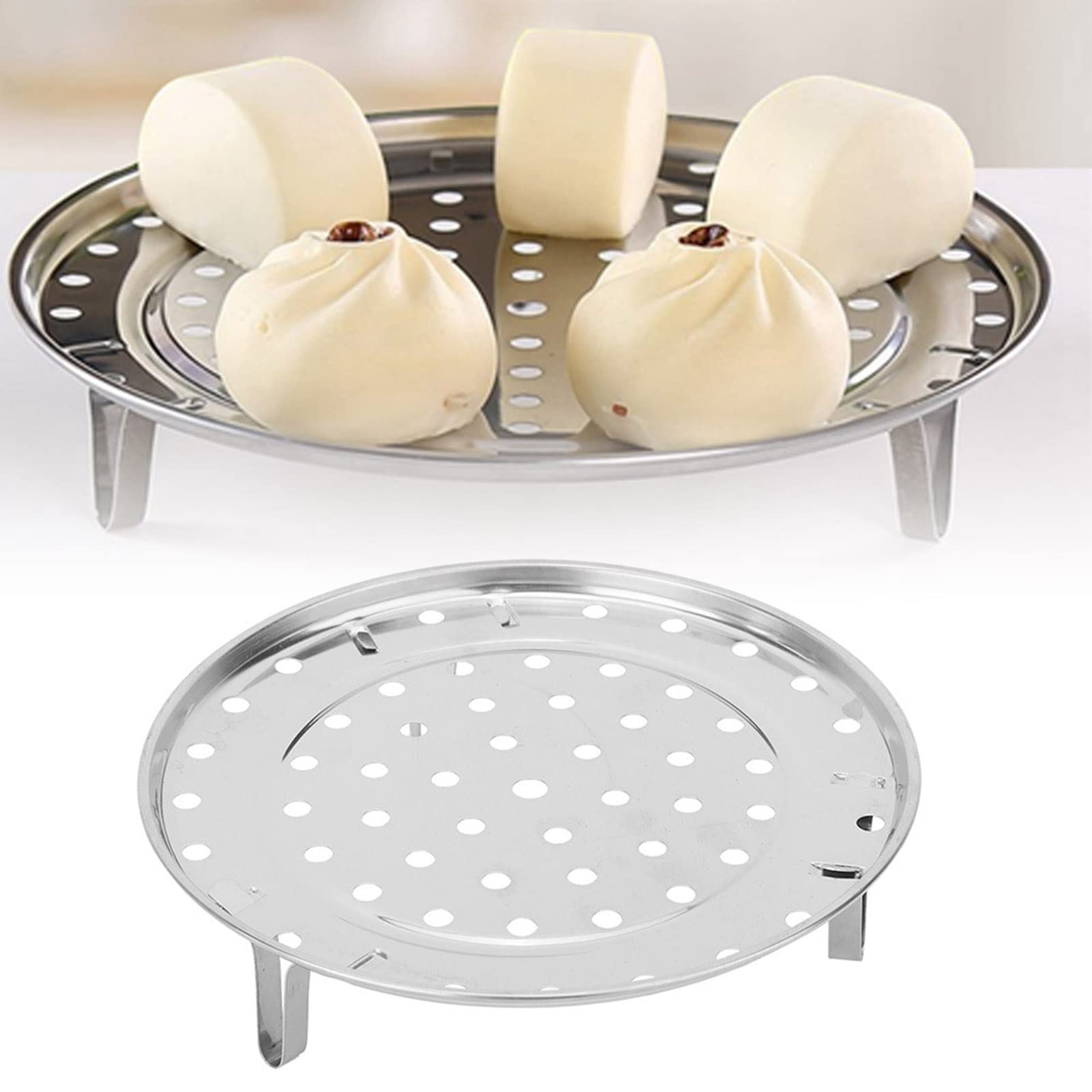 Premium Stainless Steel Steamer Rack - 24cm Round Cooking Rack with Detachable Legs for Pots, Canning, and Food Preparation | Perfect for Steaming Vegetables, Seafood, and Home Canning