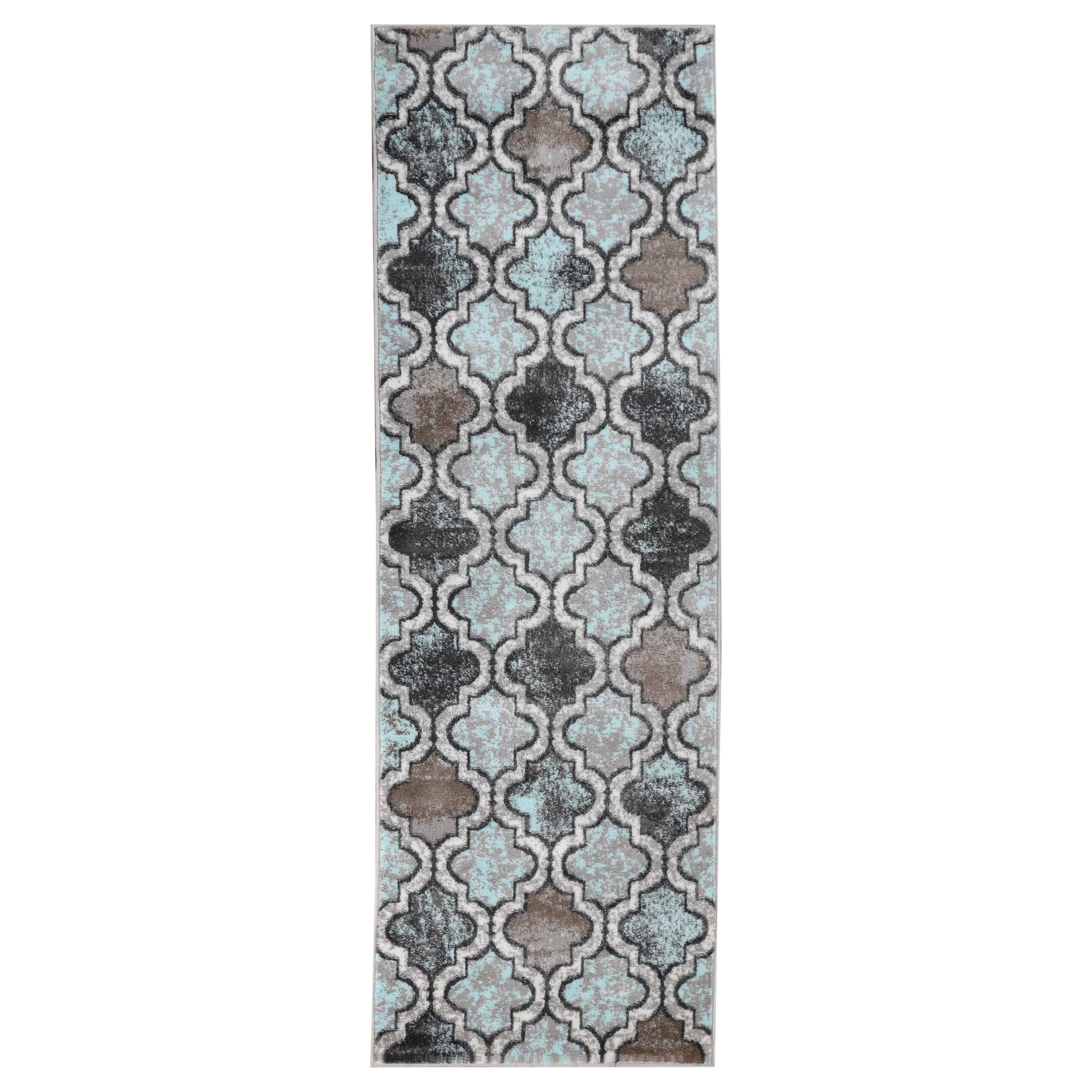 Viking Geometric Trellis Indoor Area Rug & Runner - Non-Slip Boho Chic Carpet for Living Room, Bedroom, Hallway - Perfect for Nordic Home Decor & Cozy Spaces