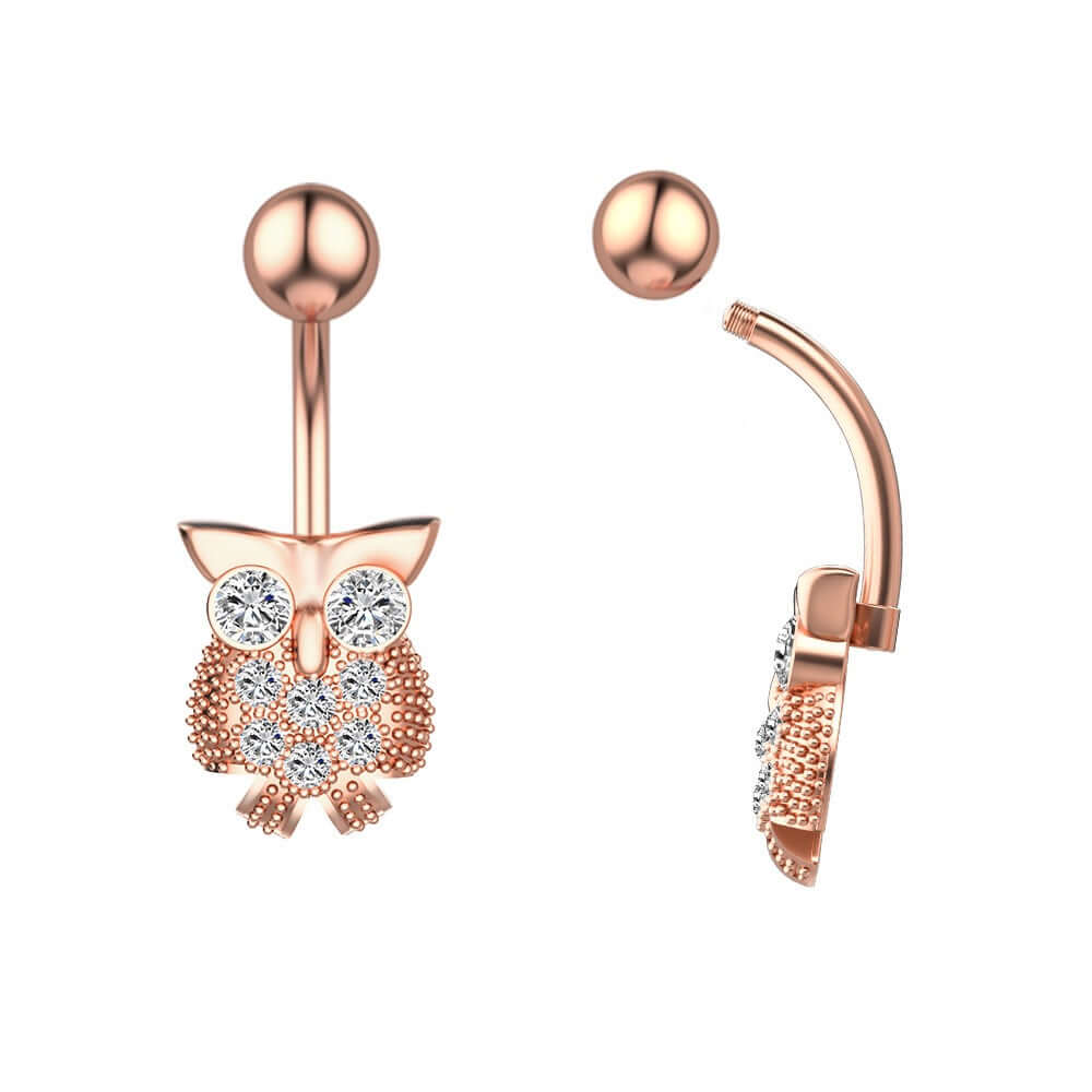 Stylish Owl Belly Button Rings for Women - Trendy Cartilage Piercing Jewelry - Perfect for Parties, Beach & Everyday Wear (WH0123)