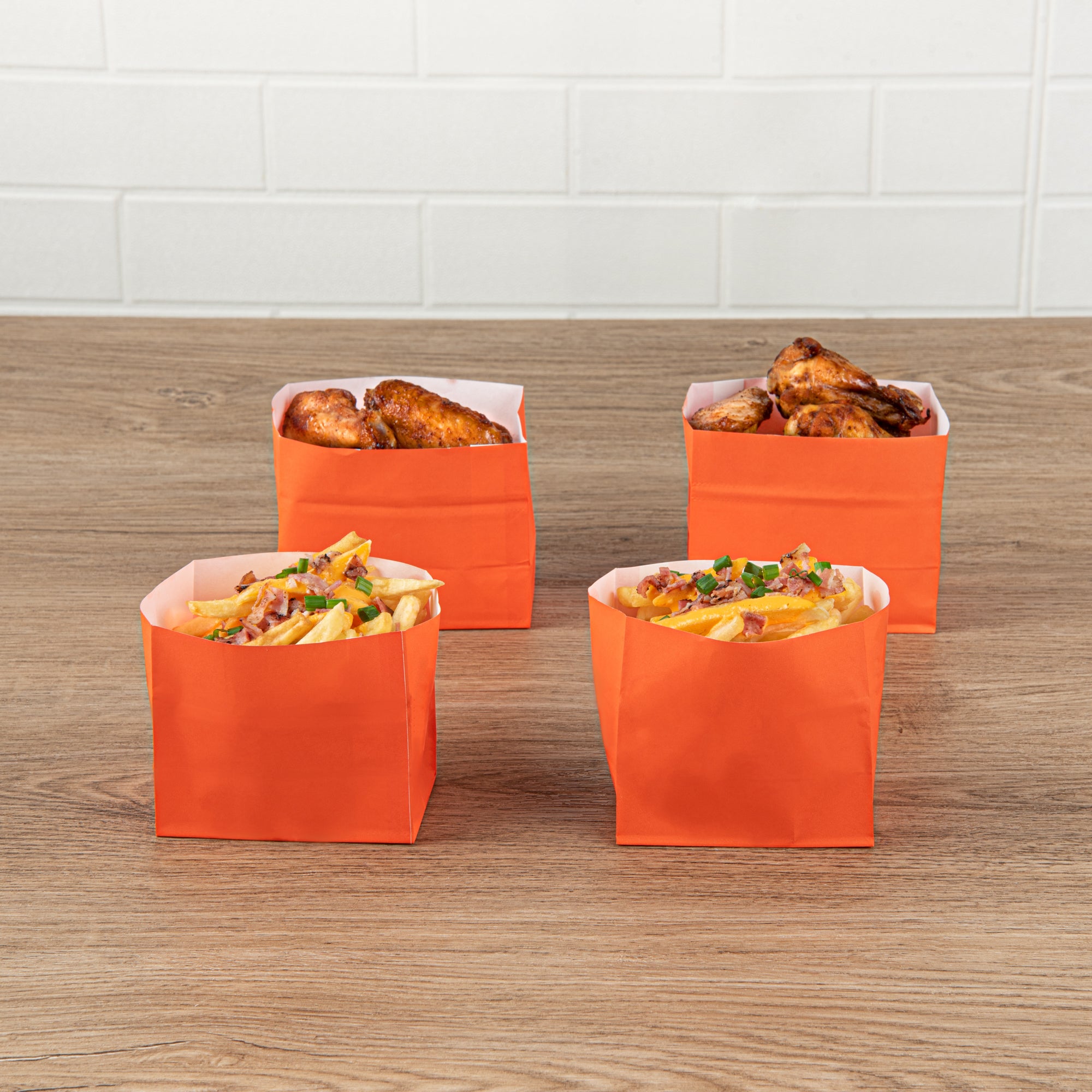 Eco-Friendly Orange Paper Snack Bags 3.75