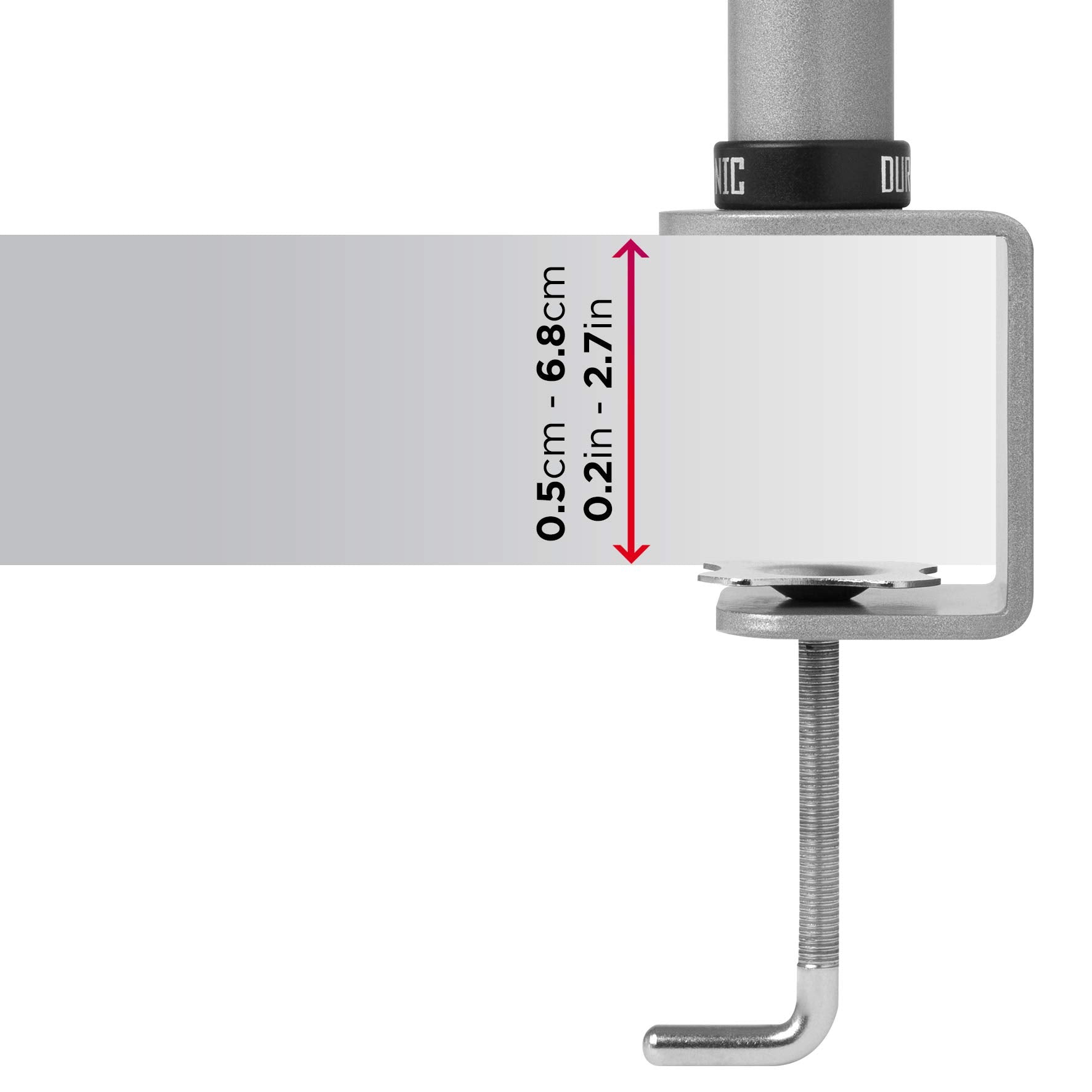 Duronic DM352 Dual Monitor Stand - Adjustable Silver Twin Monitor Arm for 13-27