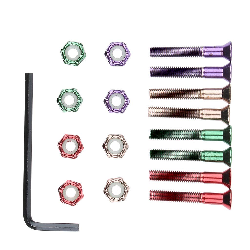 8pcs Replacement Skateboard Truck Hardware Set - 32mm Stainless Steel Screws, Bolts & Nuts for Skateboard Maintenance & Repair | Perfect for DIY Skateboard Upgrades & Longboard Accessories