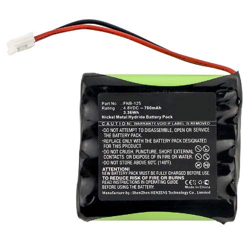 Synergy Digital 2-Way Radio Battery - Ni-MH 4.8V 700mAh High Capacity Replacement for Standard Horizon HX100 & FNB-125 - Perfect for Marine, Outdoor Adventures & Emergency Communication