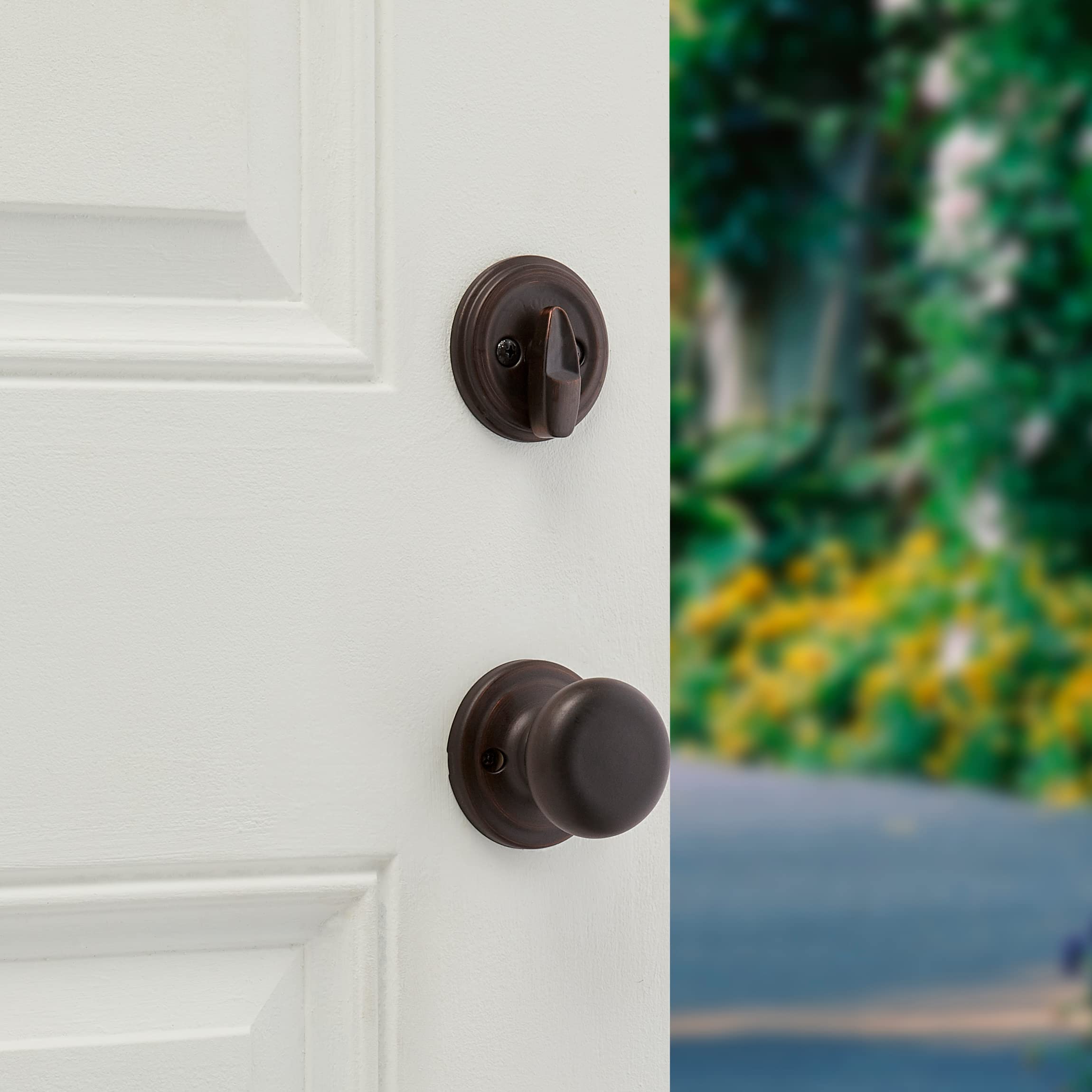 Kwikset Hawthorne SmartKey Front Door Lock & Deadbolt Set - Venetian Bronze, Pick Resistant Security with Microban Protection - Perfect for Home Entry Doors & Exterior Security