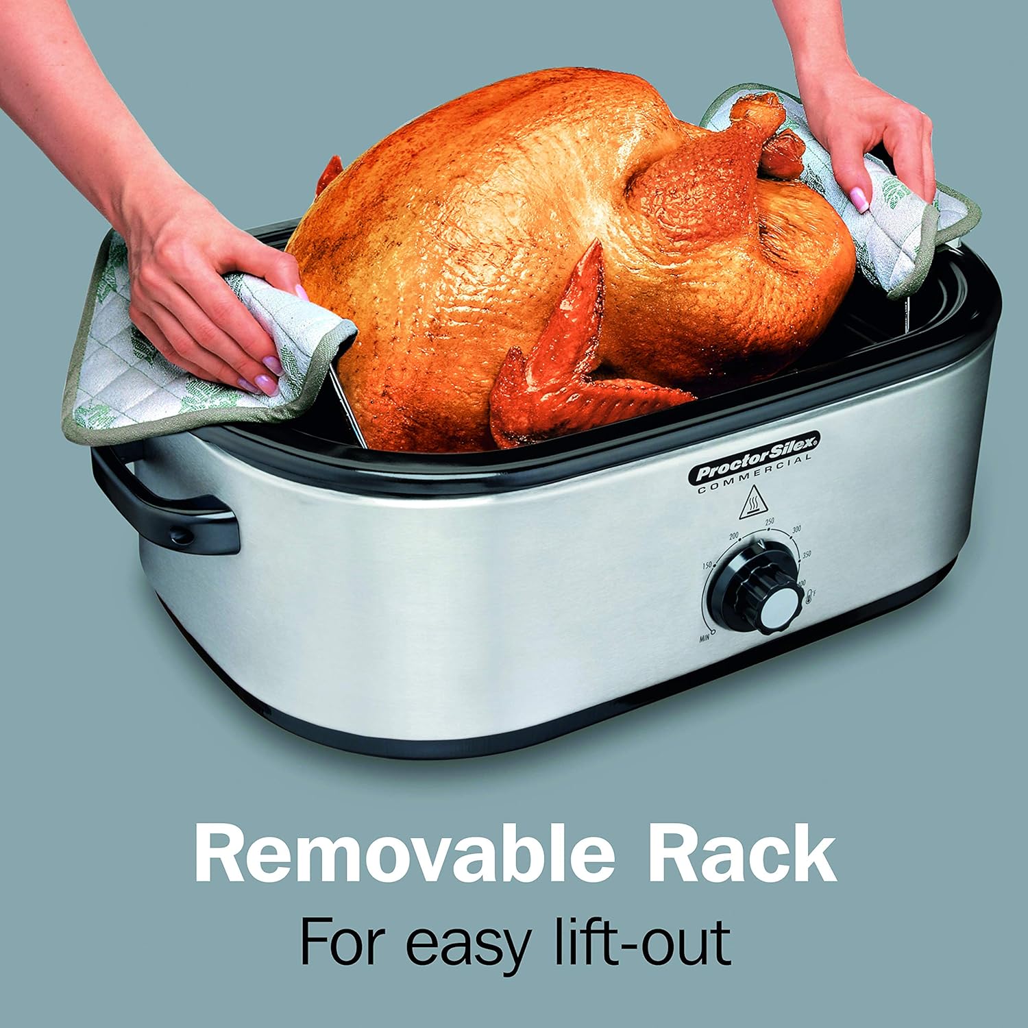 Hamilton Beach Proctor Silex 18 Quart Commercial Roaster Oven - 120V Electric Turkey Roaster for Thanksgiving, Large Capacity Roasting Pan for Holiday Cooking, Catering & Buffets