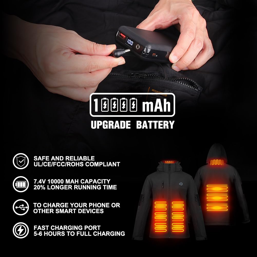 Women's Heated Jacket with Rechargeable 12000mAh Battery - Waterproof Windproof Winter Coat with 3 Adjustable Heating Levels | Perfect for Skiing, Snowboarding & Outdoor Activities