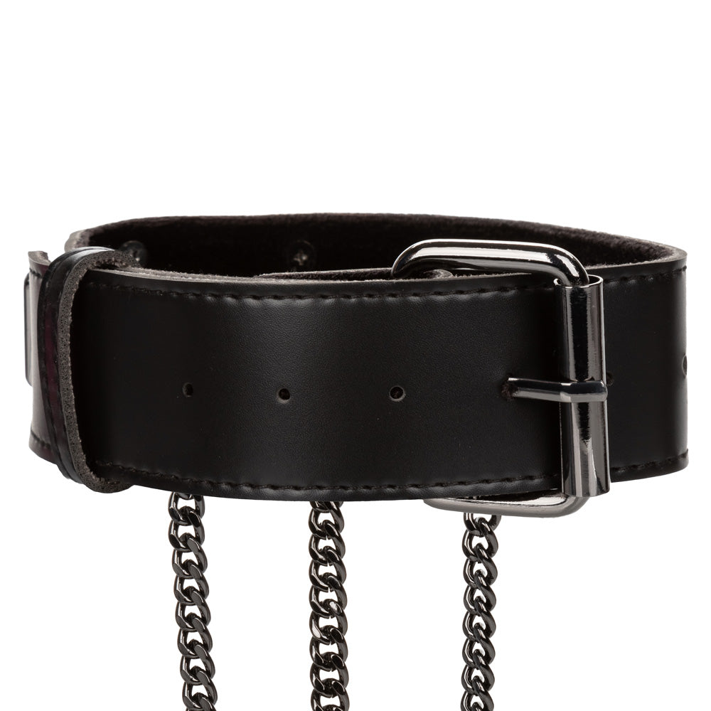 Euphoria Multi-Chain Vegan Leather Collar Harness for Women - Edgy Gothic Fashion Accessory for BDSM, Fetish, and Nightclub Outfits