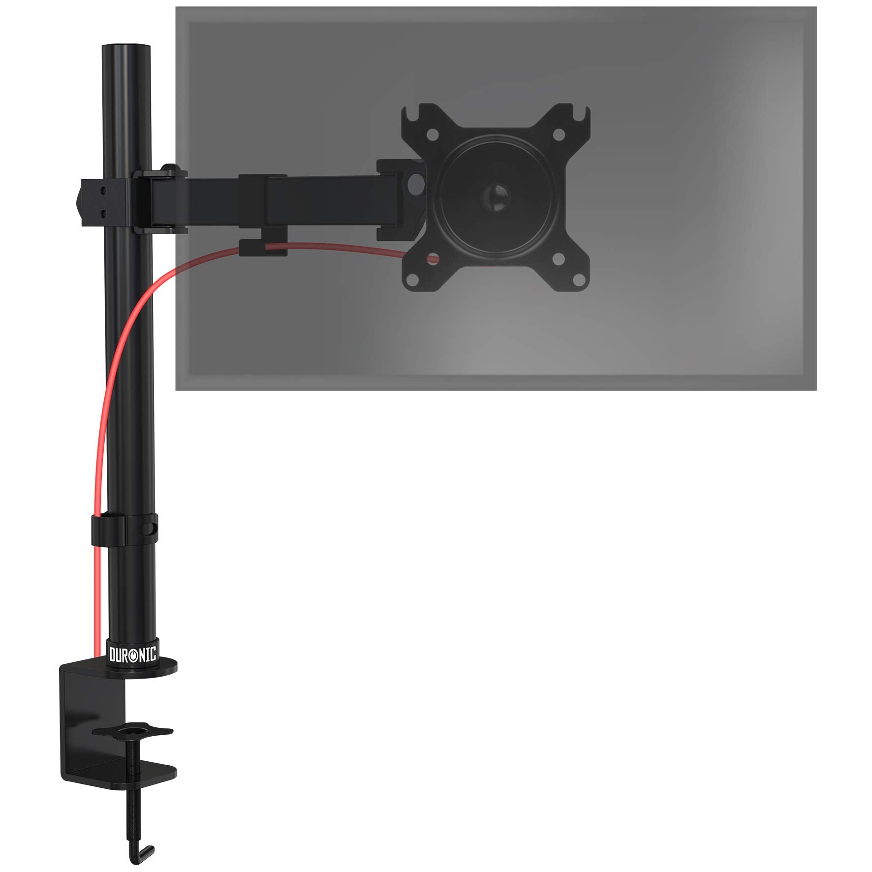 Duronic DM151X1 Single Monitor Arm - Adjustable Height Stand & Desk Mount for 13-32