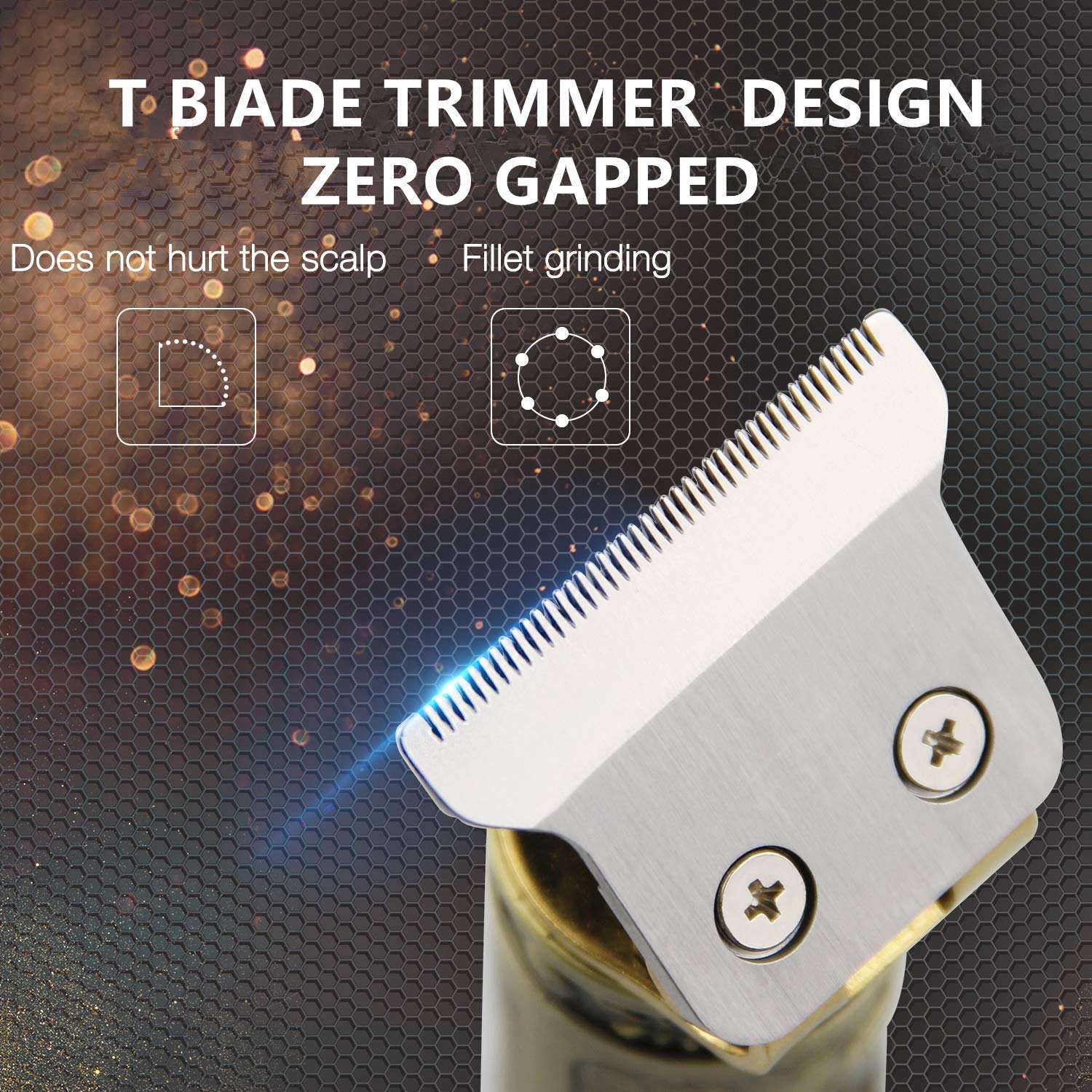 RESUXI Professional Cordless Hair Trimmer for Men - Gold Knight T-Blade Beard Trimmer & Zero Gapped Edgers - Electric Hair Clippers for Barber & Home Use - Perfect for Close Cutting, Styling & Grooming at Home or Salon