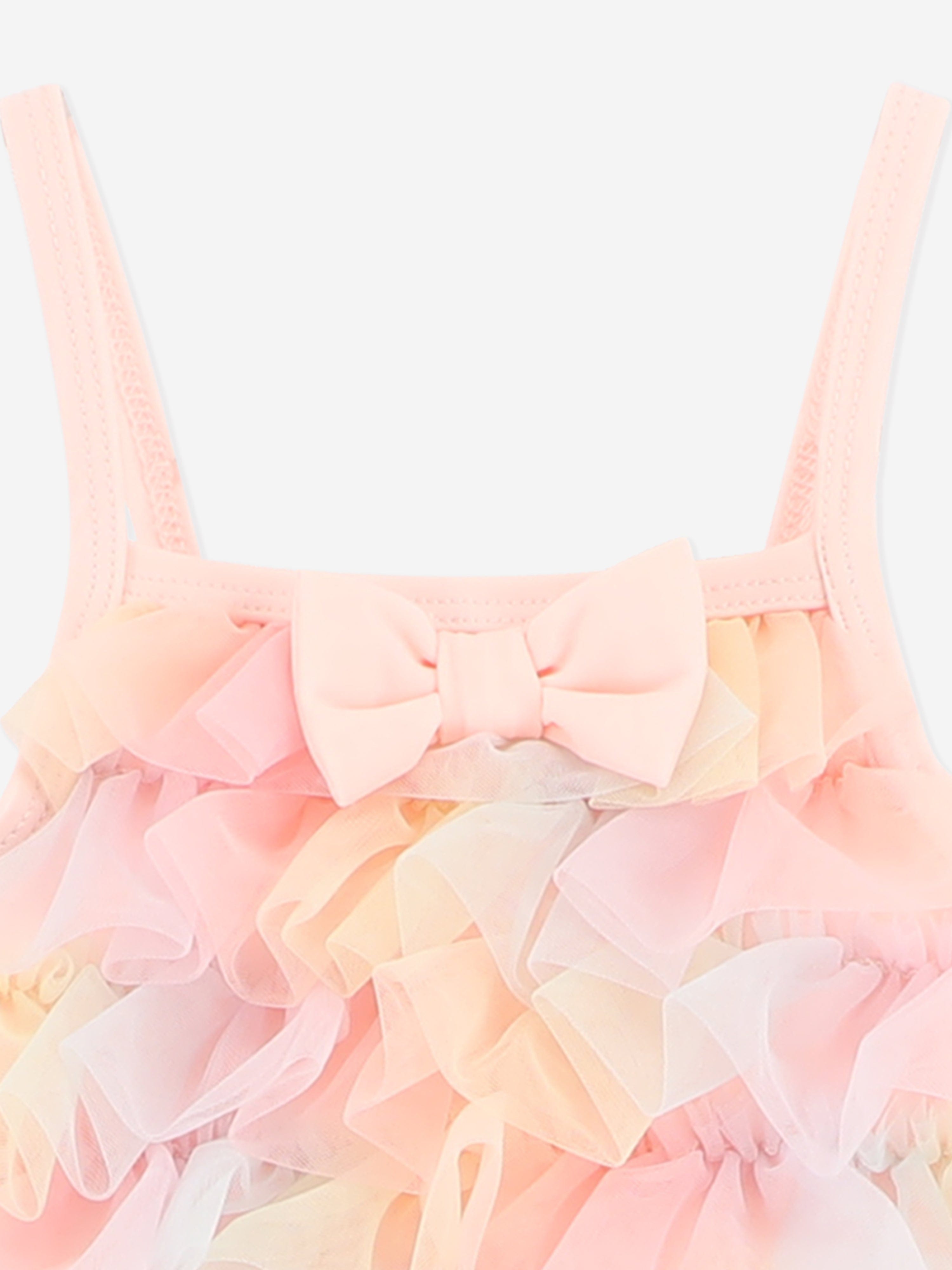 Adorable Pink Minnow Rainbow Swimsuit for Baby Girls - Perfect for Beach, Pool & Summer Water Play