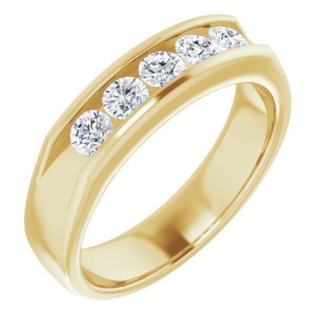 1.0 Carat Channel Set Round Diamond Men's Wedding Band Ring - Perfect for Engagements, Anniversaries & Special Occasions