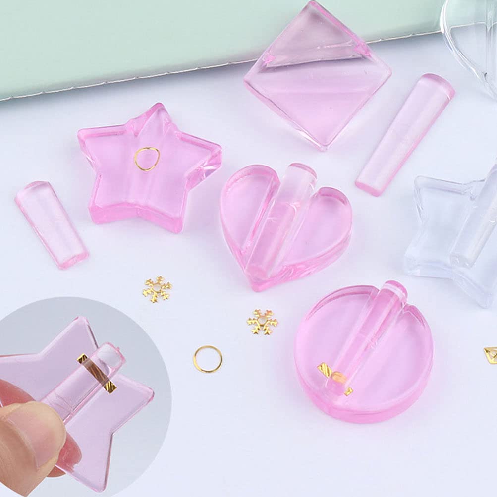 FOMIYES 4Pcs Nail Embossed Molds Set - Heart & Round Metal Frame DIY Manicure Tools for Nail Art, Stencils, and Professional Designs | Perfect for Home Salons, DIY Nail Artists, and Beauty Enthusiasts