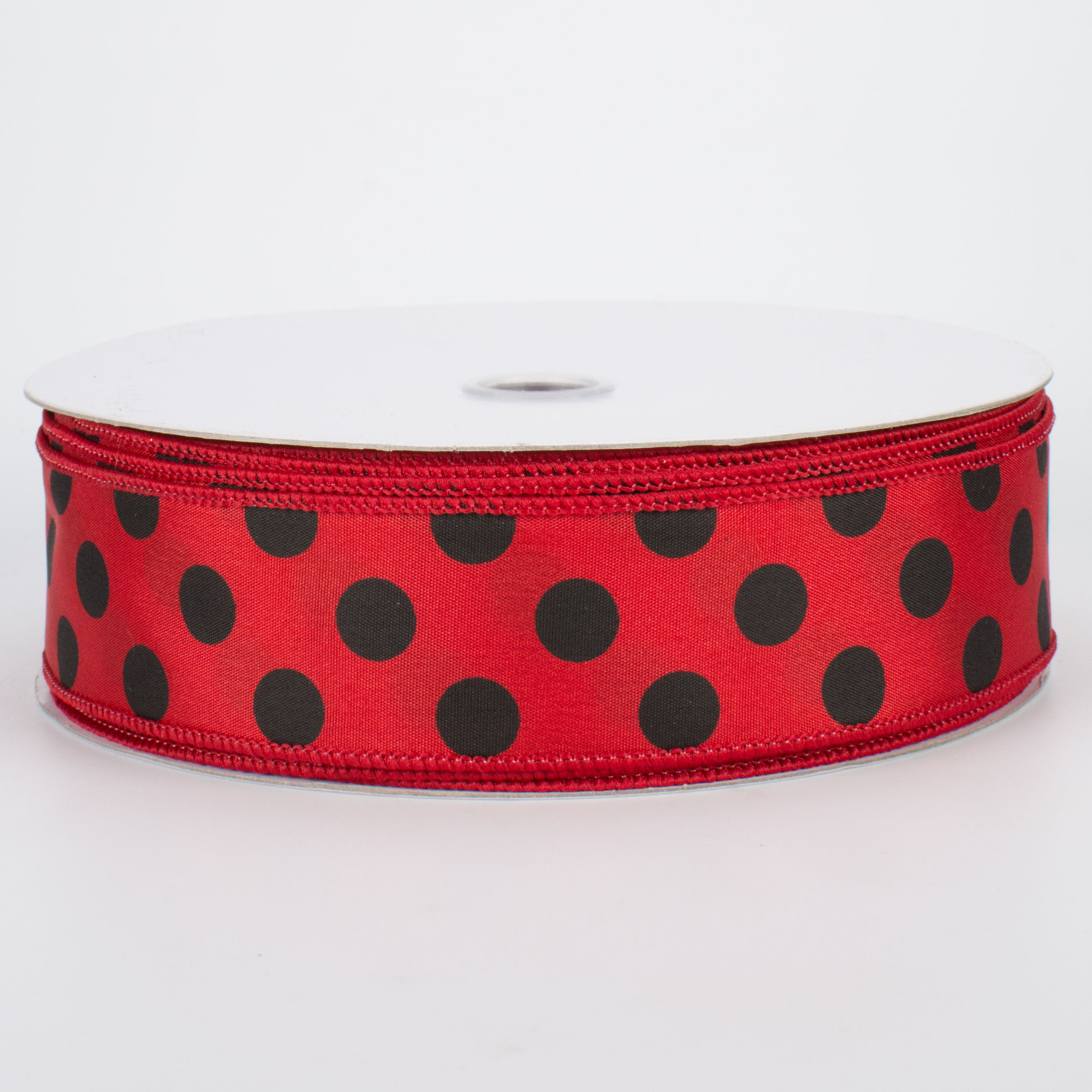 1.5 Inch Big Polka Dot Ribbon - Red & Black Grosgrain Ribbon (50 Yards) for Gift Wrapping, Party Decorations & DIY Crafts