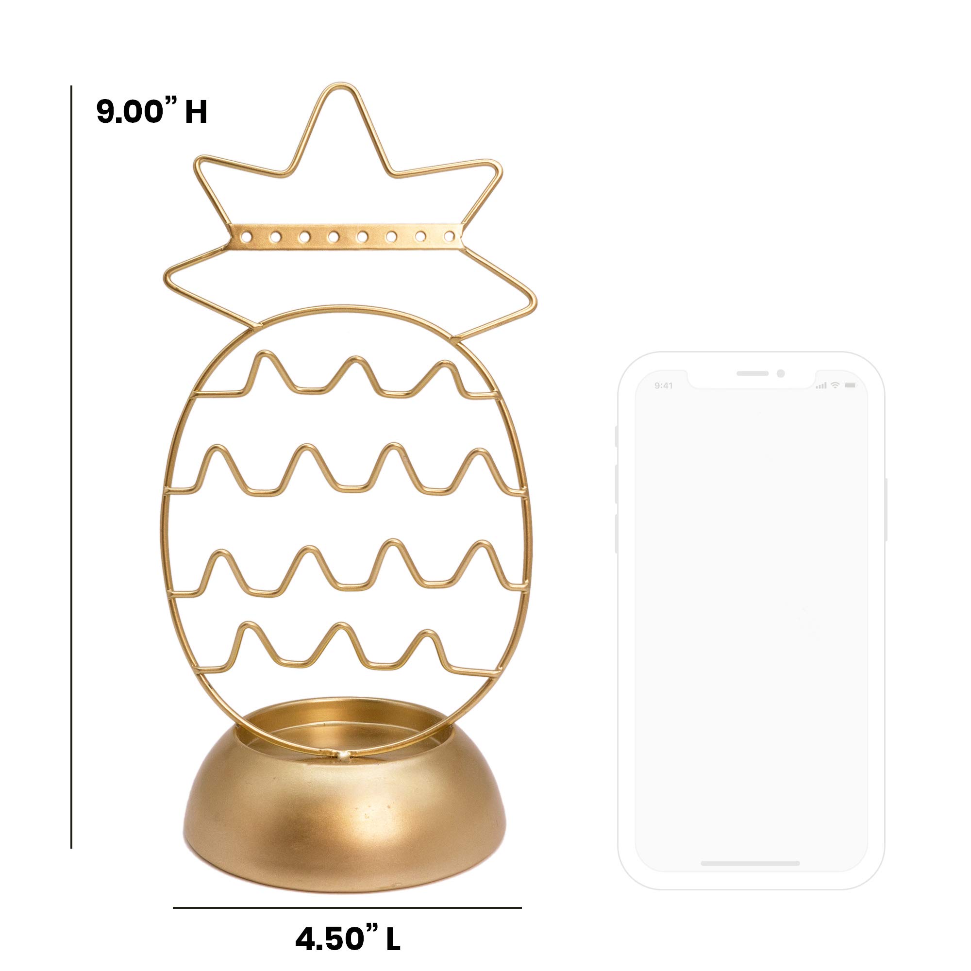 Bewaltz Jewelry Stand & Organizer - 3-Tier Jewelry Tower with Tray for Earrings, Necklaces, Rings | Pineapple Design for Bedroom, Bathroom & Vanity Display