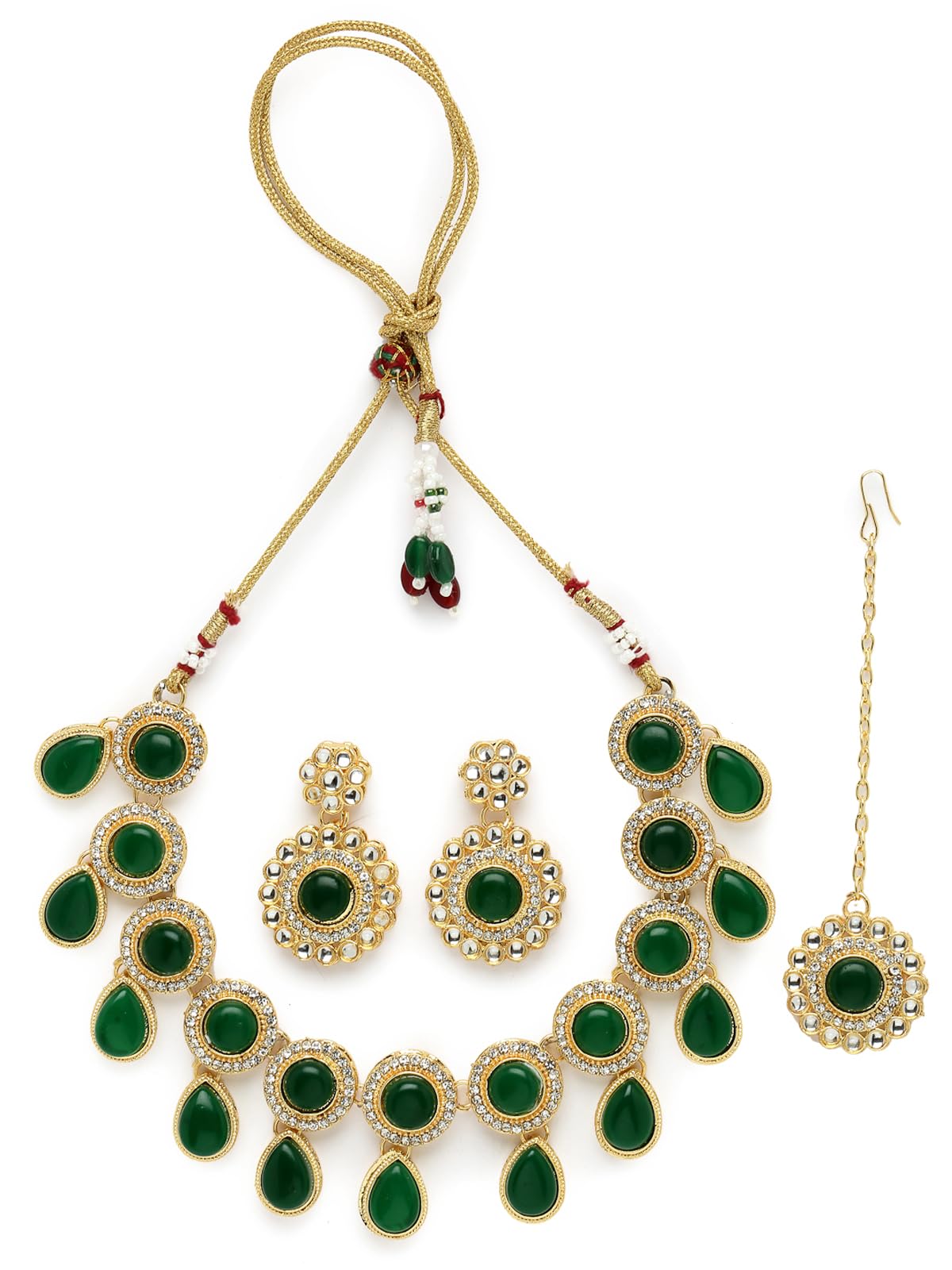 Elegant Drop-Shaped Rani Pink Kundan & Beads Choker Necklace Set for Women | Indian Bridal Jewelry | Perfect for Weddings, Parties & Special Occasions