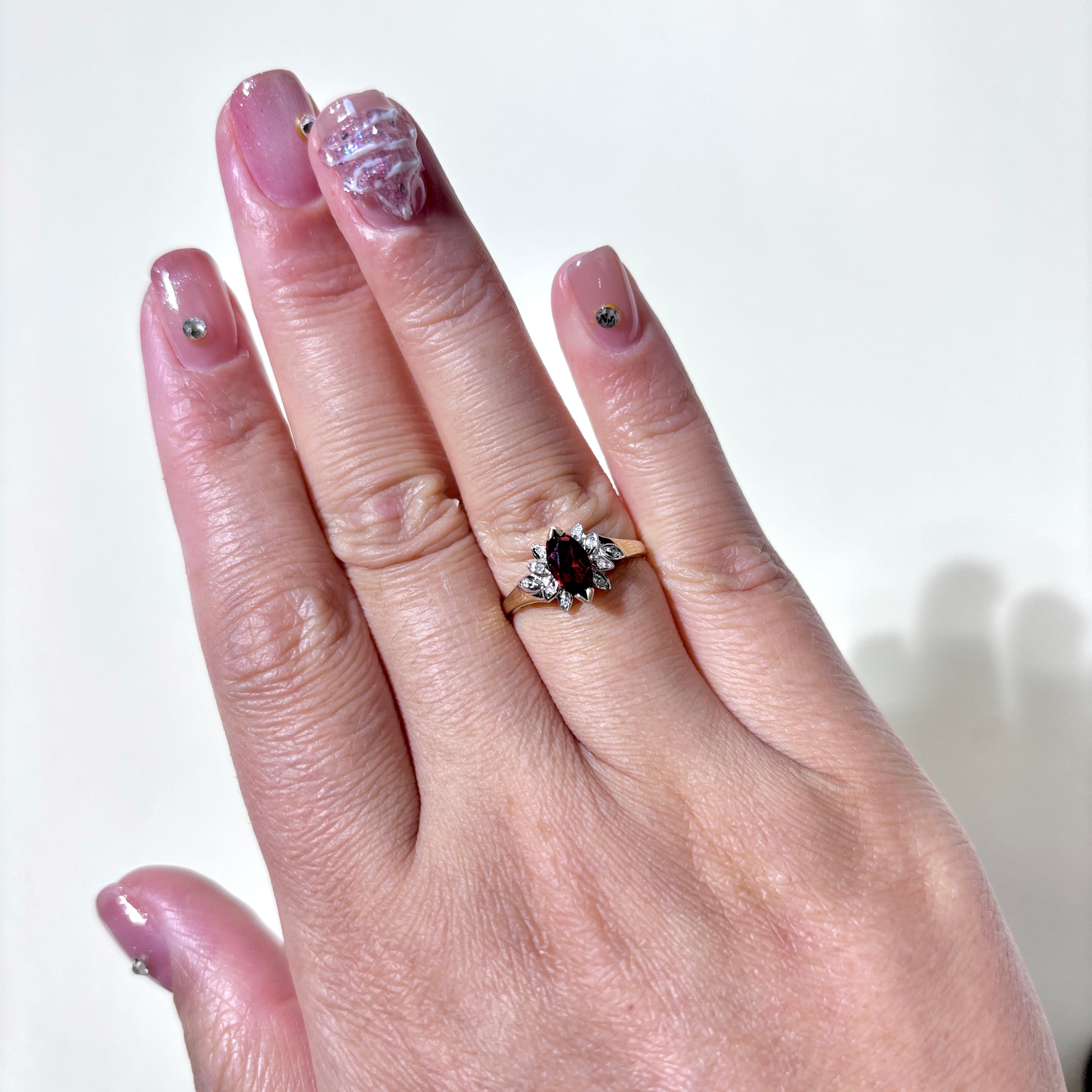 10K Yellow Gold Garnet & Diamond Ring - 0.63ct Garnet & 0.05ctw Diamonds - Size 6 | Elegant Birthstone Jewelry for Women, Perfect for Anniversary, Engagement & Special Occasion Gifts