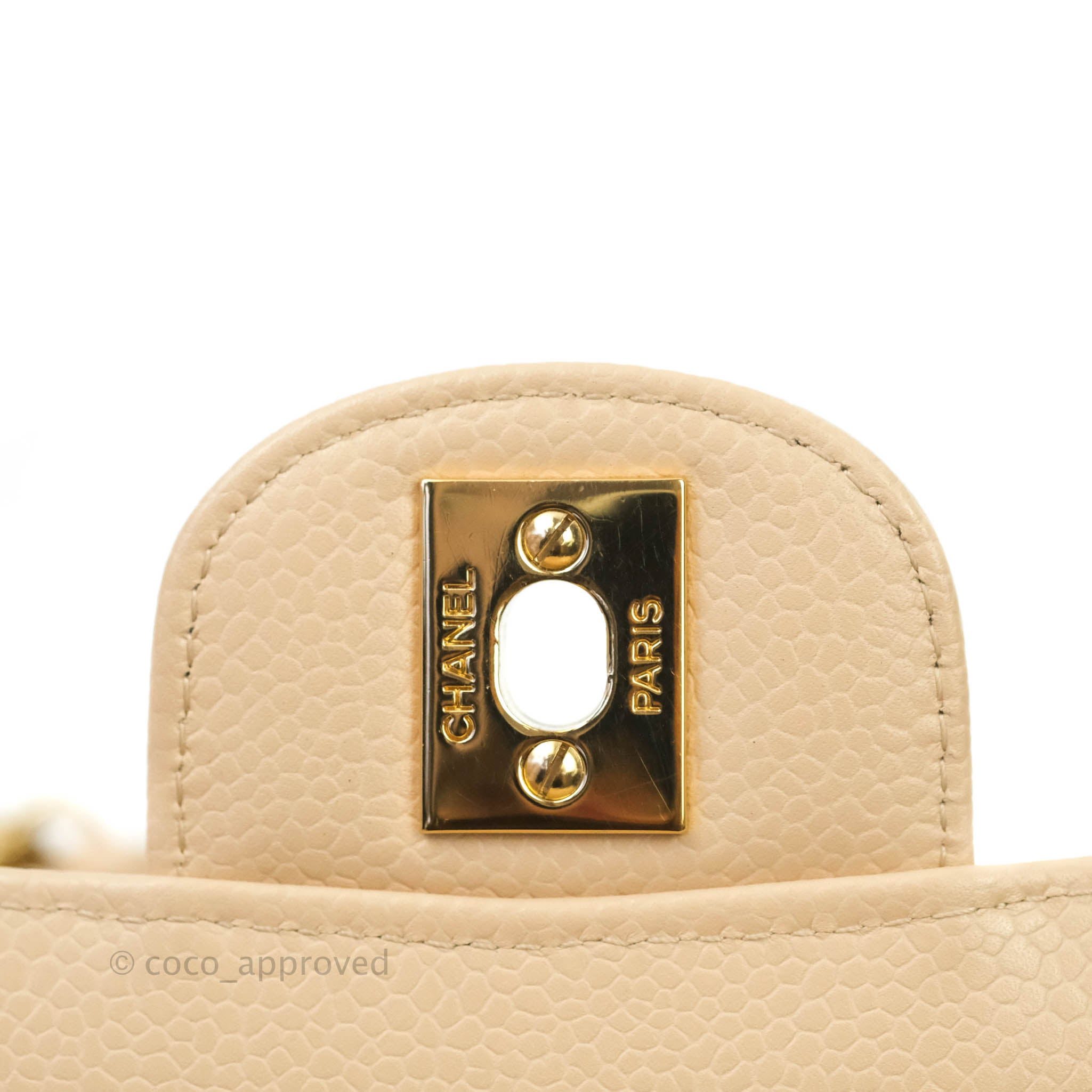 Chanel Classic M/L Medium Double Flap Bag in Beige Caviar Leather with Gold Hardware - Luxury Handbag for Women, Perfect for Work, Date Night & Special Occasions