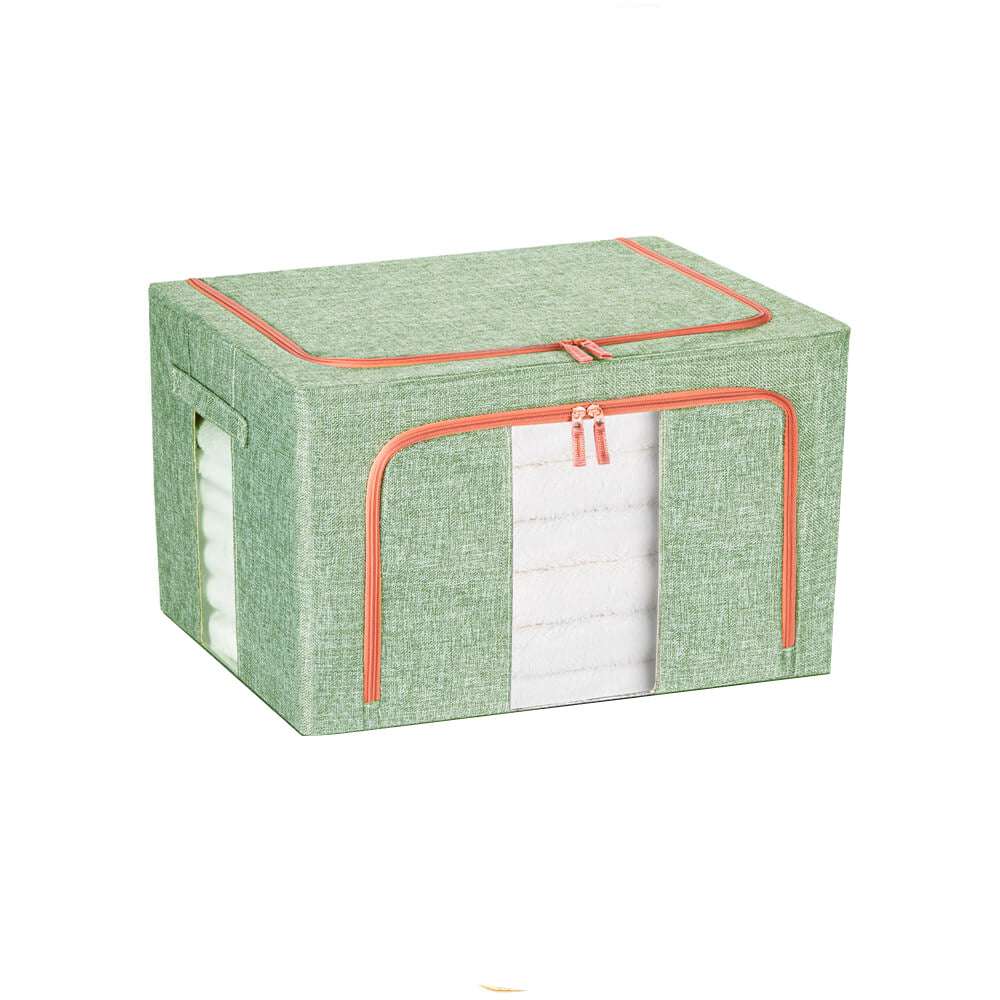 100L Large Cloth Storage Box - Foldable Closet Organizer with Handles, Wardrobe Storage Bags for Clothes, Blankets & Seasonal Items (Green) - Perfect for Bedroom, Closet & Travel Organization