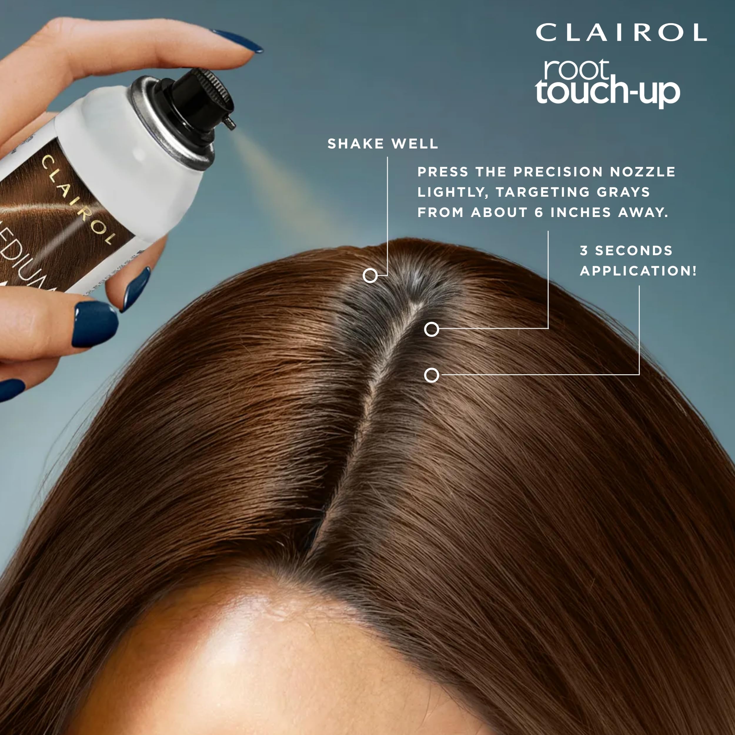 Clairol Root Touch-Up by Nice'n Easy Temporary Hair Color Spray - Black for Quick Root Coverage & Gray Hair Concealer (1 Pack) - Perfect for Touch-Ups Between Salon Visits & On-The-Go Use