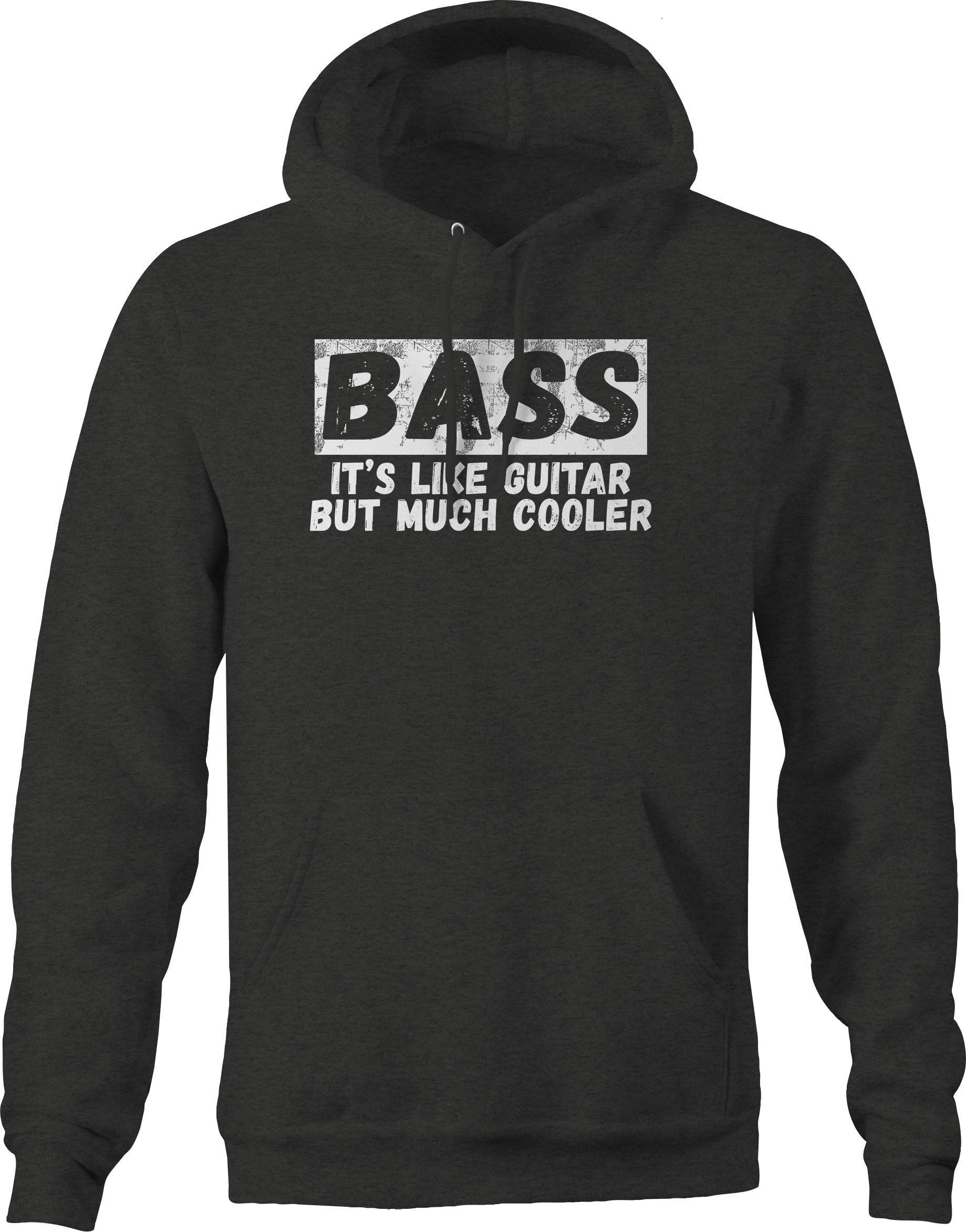 Bassist Hoodies for Men - Cool Graphic Bass Guitar Pullover Sweatshirt - Gray - Perfect for Musicians, Gifts & Casual Wear