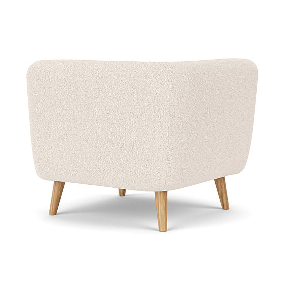 Alfred Boucle Right 1 Seater Modular Sofa - Modern Accent Chair for Living Room, Bedroom & Office - Compact Single Seater Couch with Removable Cushions