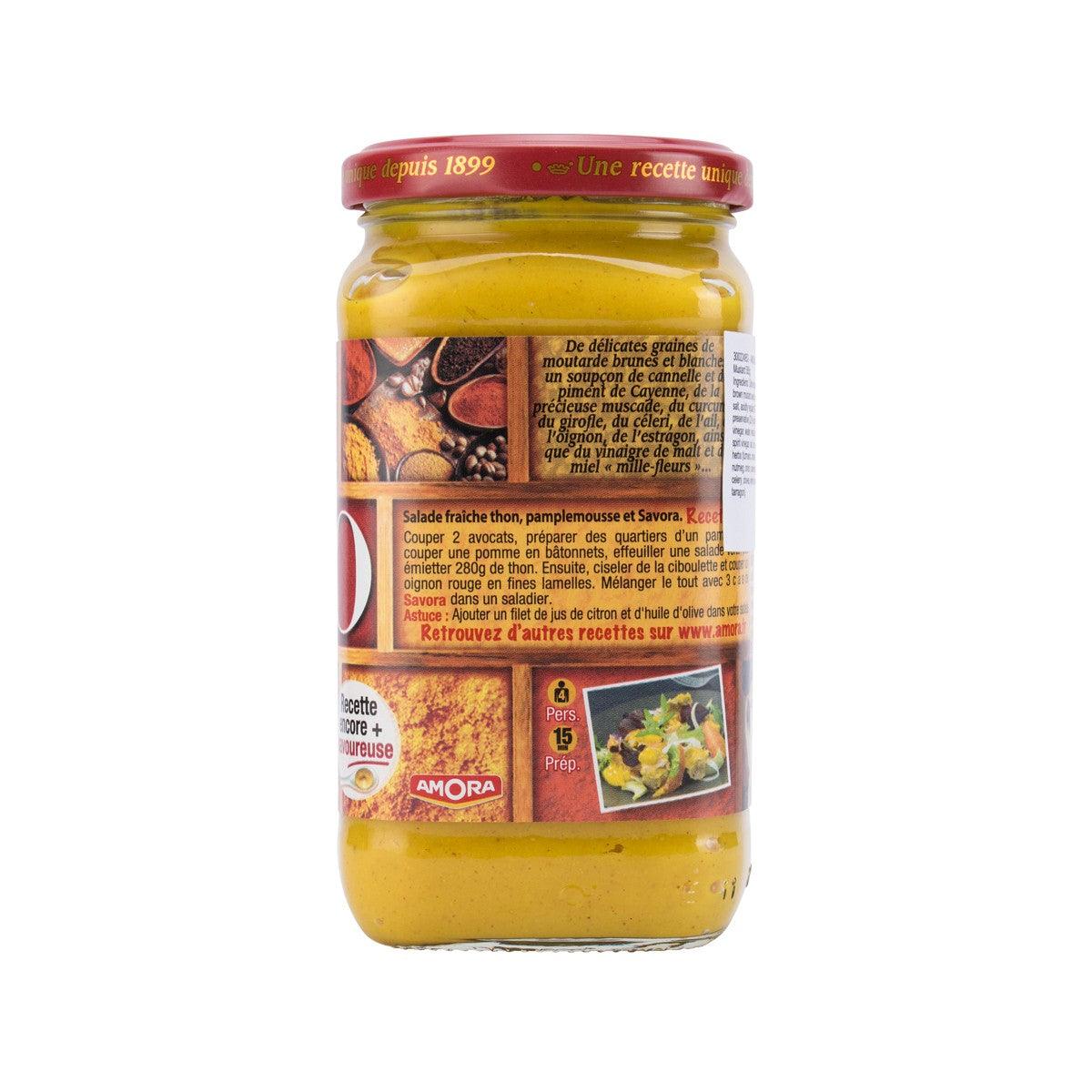 AMORA Savora Sweet Mustard (13.6oz) - Premium French Mustard for Sandwiches, Hot Dogs & Salad Dressings | Gluten-Free Condiment for BBQ, Burgers & Charcuterie Boards